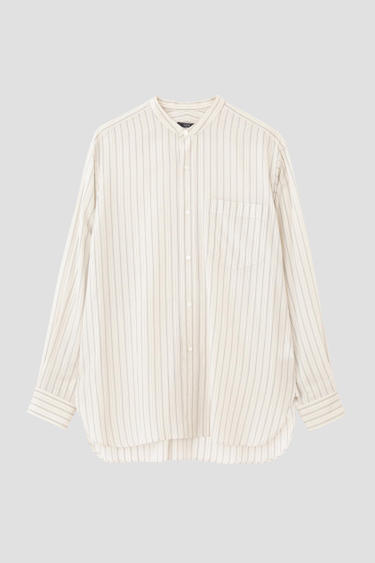 YLEVE / ACETATE CUPRA STAND COLLAR SHIRT