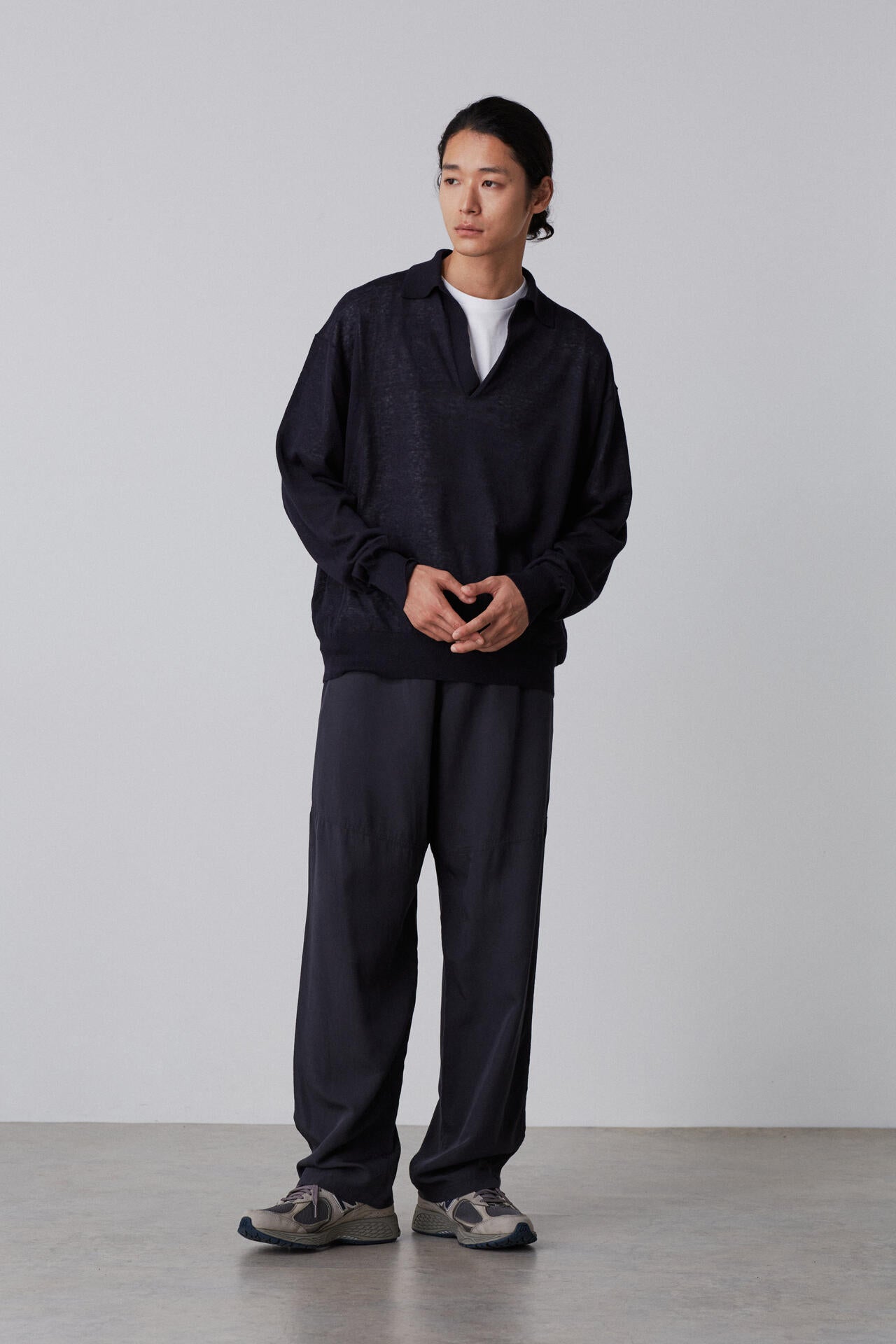 YLEVE / LINEN COTTON SKIPPER KNIT PULL OVER