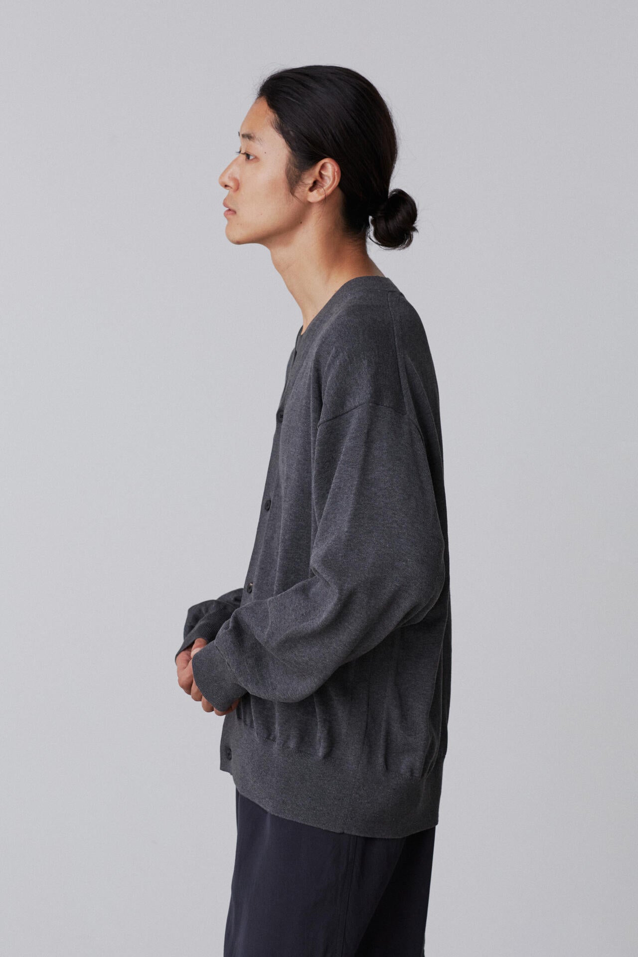 YLEVE / GAS SINGEING COTTON KNIT CARDIGAN