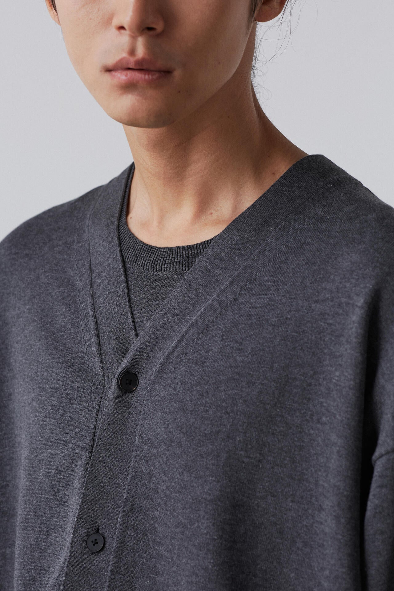 YLEVE / GAS SINGEING COTTON KNIT CARDIGAN