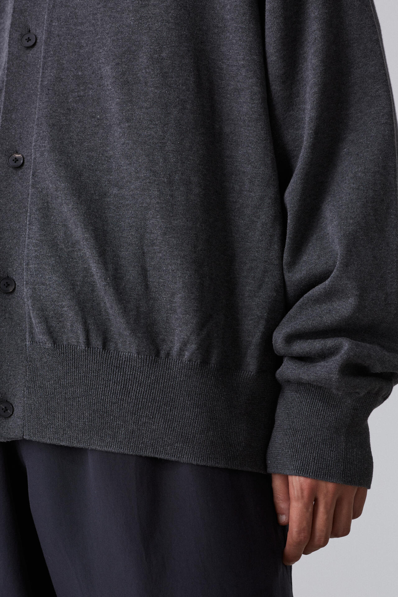 YLEVE / GAS SINGEING COTTON KNIT CARDIGAN