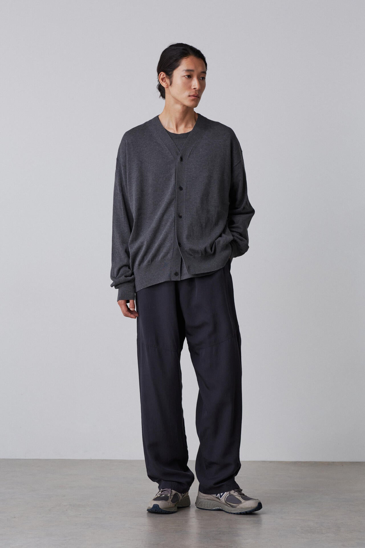 YLEVE / GAS SINGEING COTTON KNIT CARDIGAN