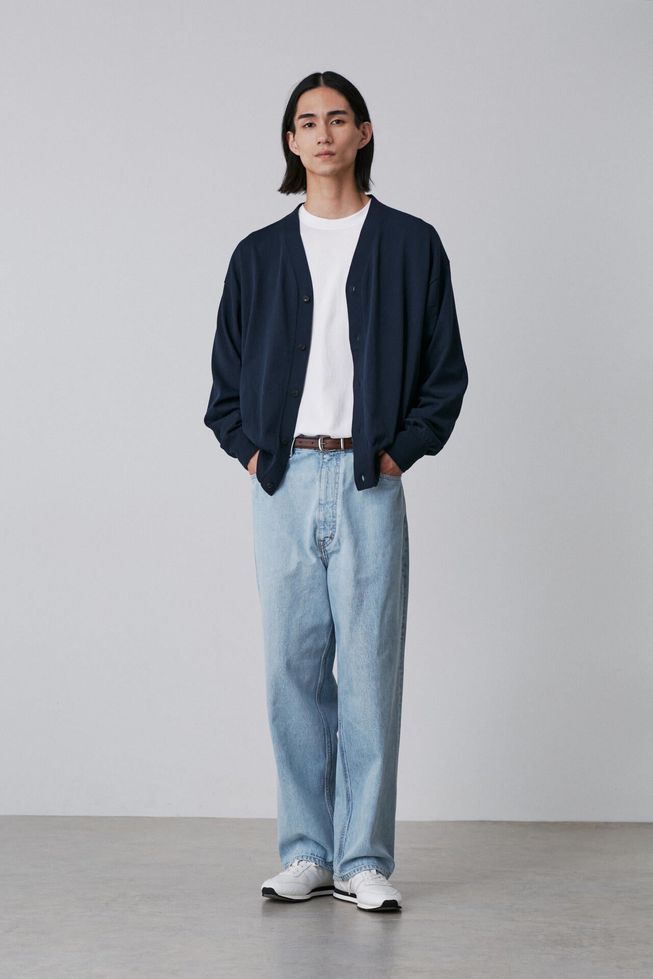YLEVE / GAS SINGEING COTTON KNIT CARDIGAN