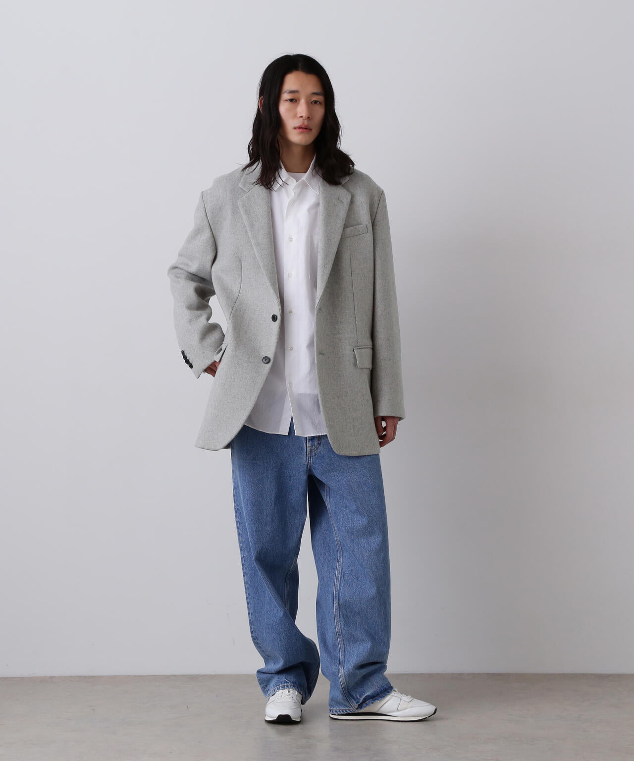 YLEVE / NON MULESING WOOL OVERDYE MELTON JACKET