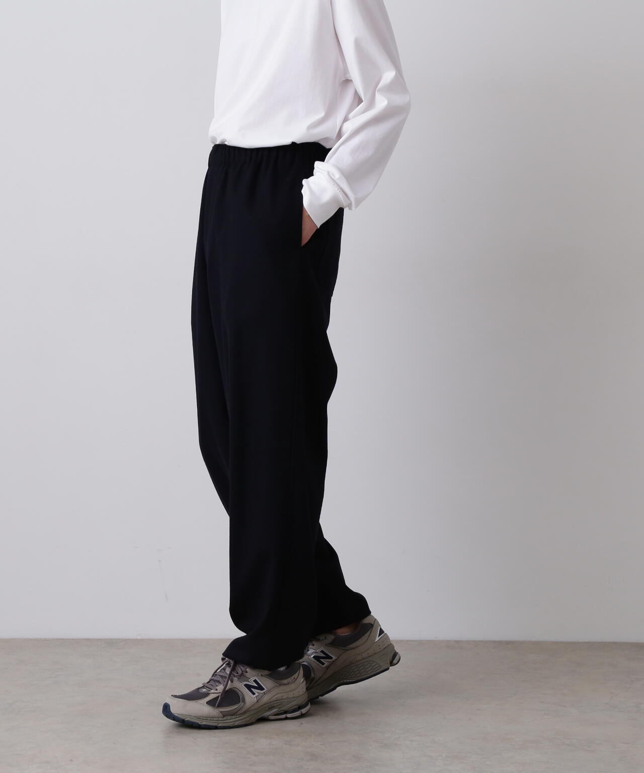YLEVE / SUPER120's WOOL FLANNEL EASY TROUSERS