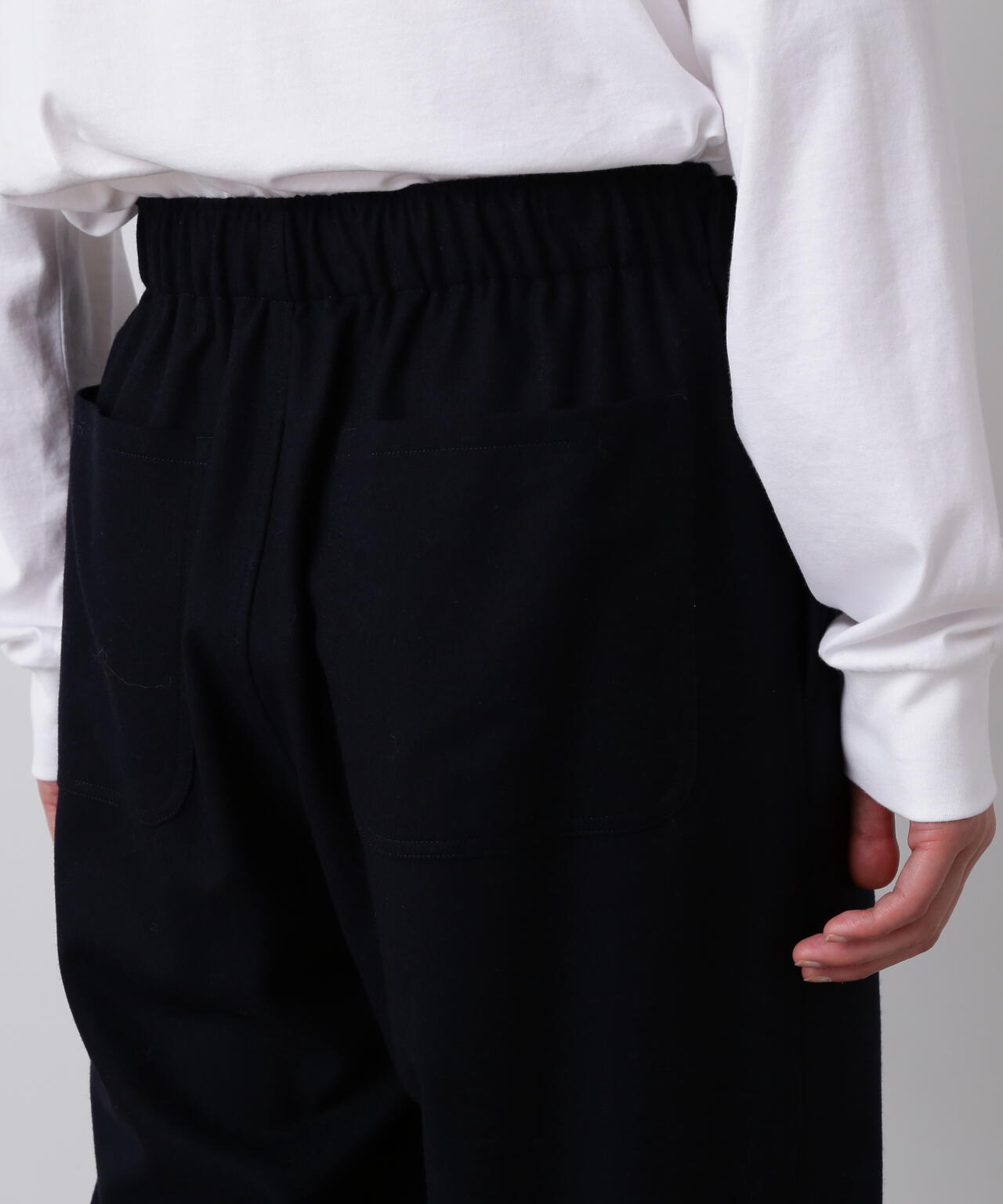 YLEVE / SUPER120's WOOL FLANNEL EASY TROUSERS