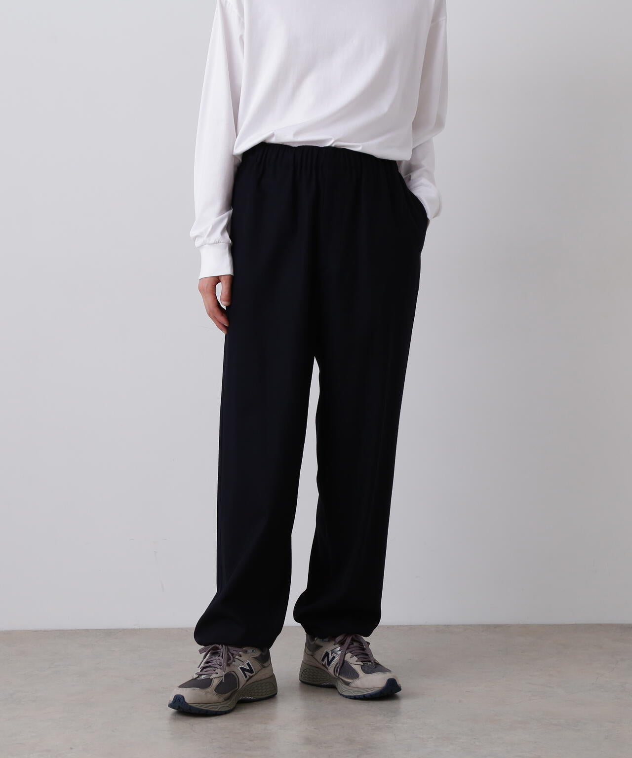 YLEVE / SUPER120's WOOL FLANNEL EASY TROUSERS