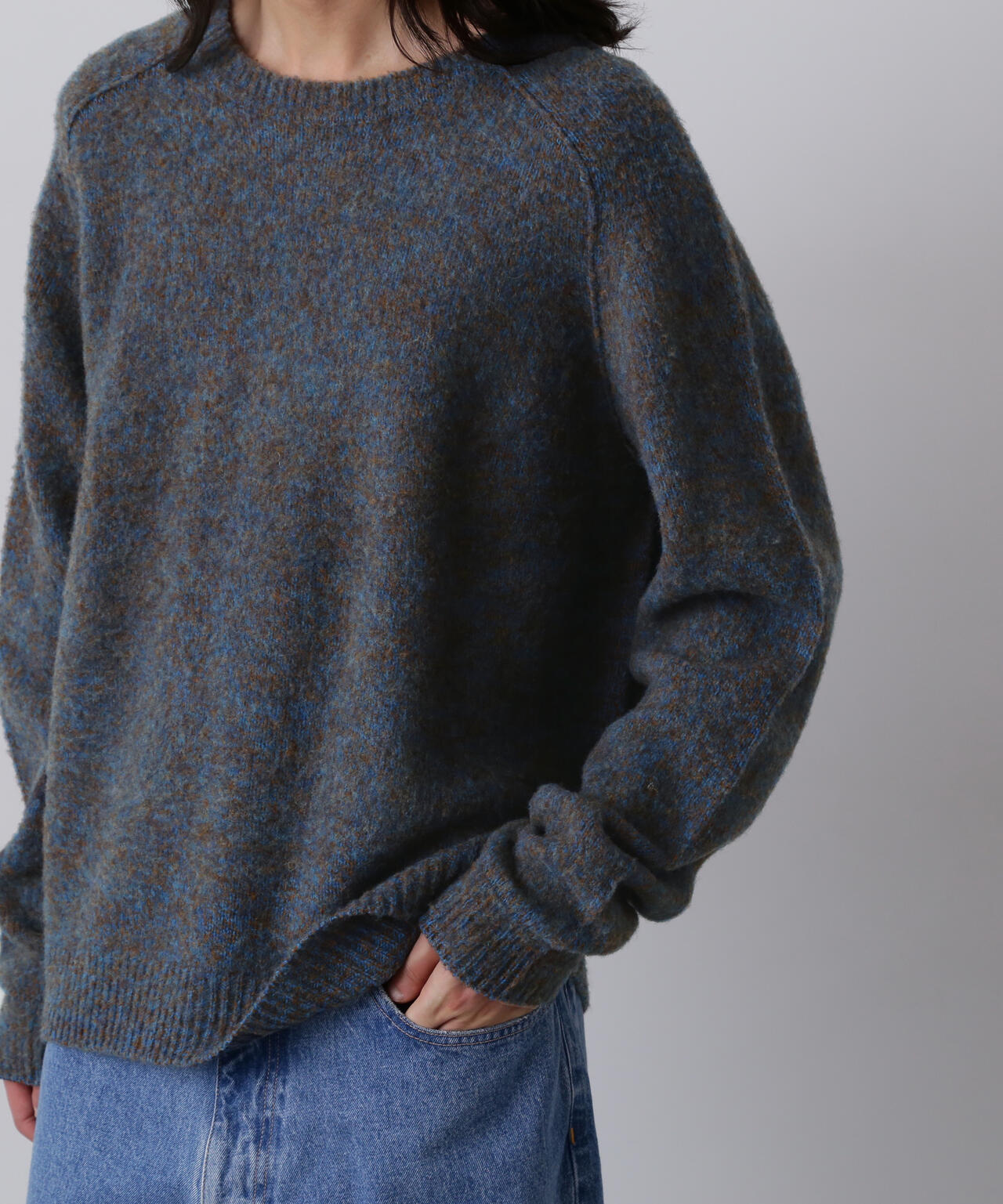 YLEVE / ITARIAN MERINO WOOL MELANGE KNIT PULL OVER