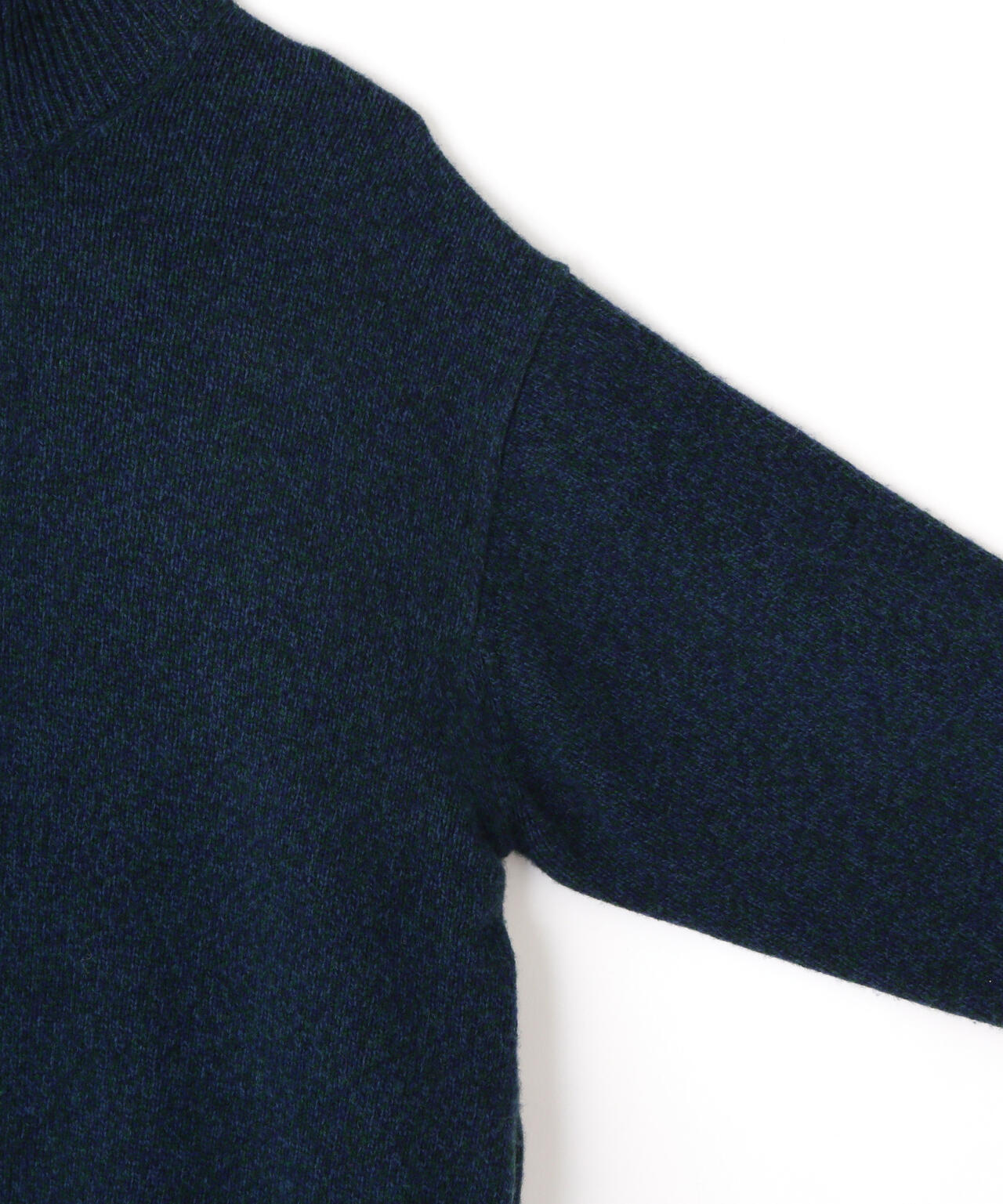 YLEVE / WOOL CASHMERE MELANGE KNIT HALF ZIP PULL OVER
