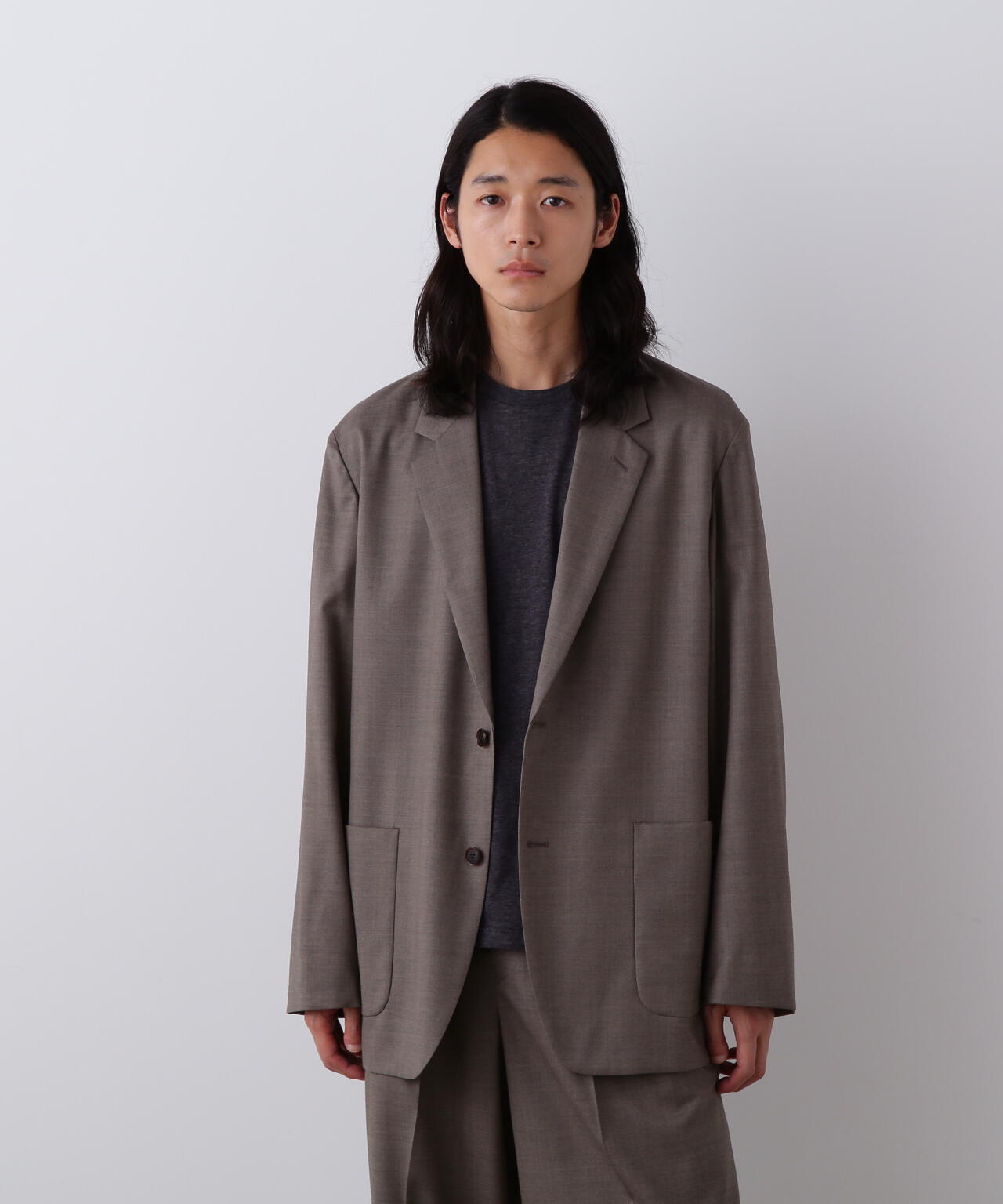 YLEVE / SUPER120'S CHAMBRAY WOOL JACKET