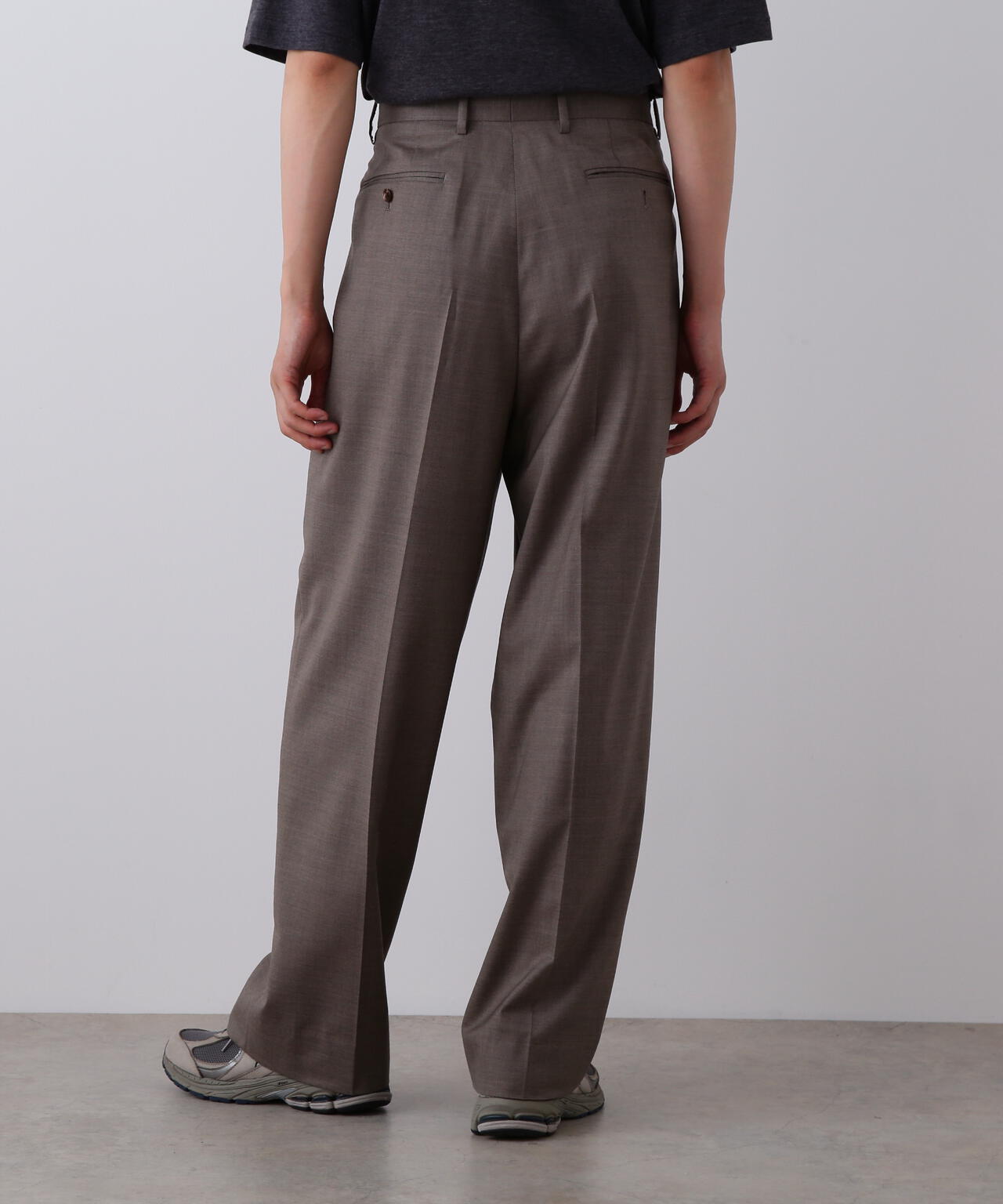 YLEVE / SUPER120'S CHAMBRAY WOOL 3TACK TROUSERS