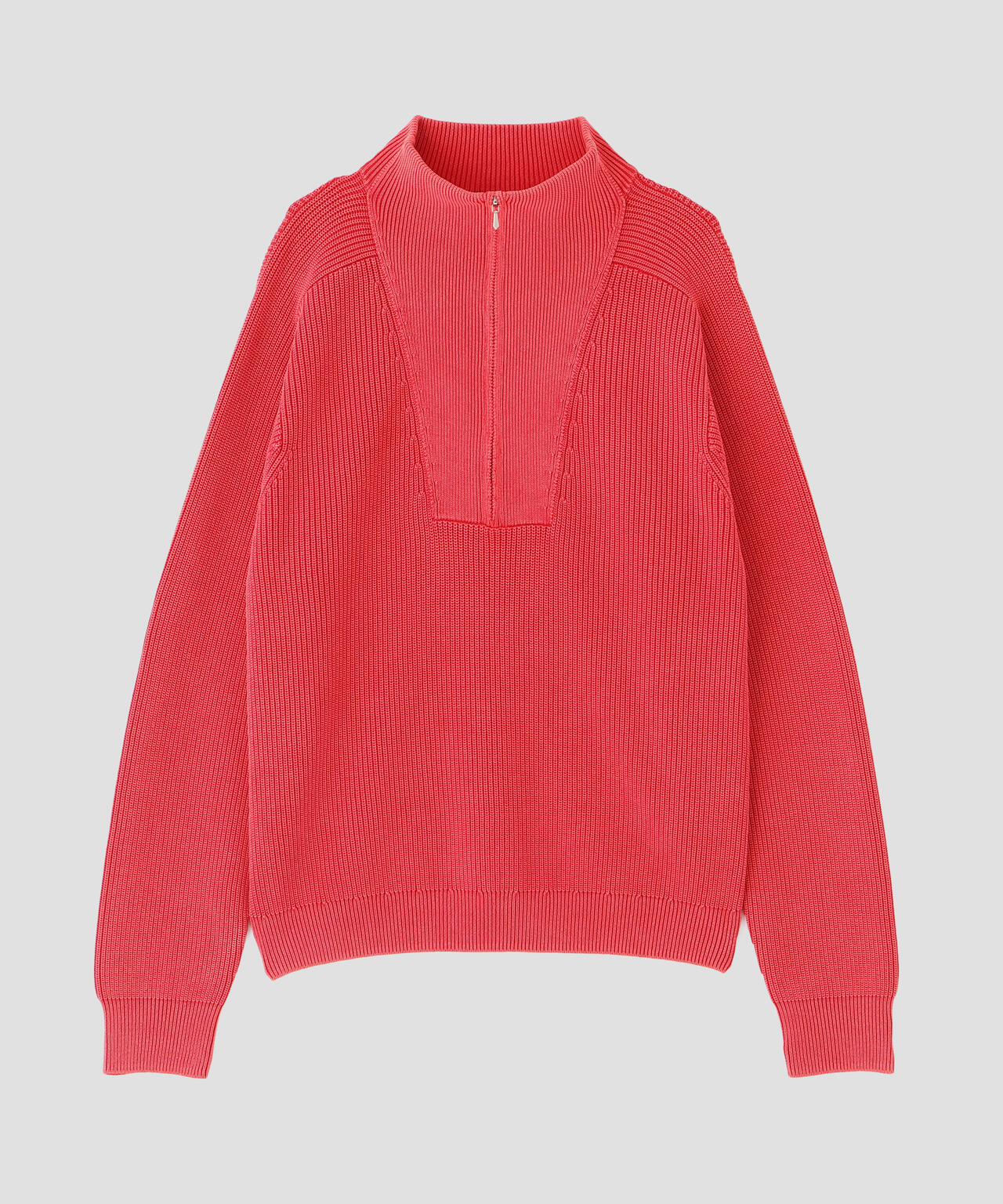 YLEVE / FADED STONEWASH KNIT ZIP PULLOVER