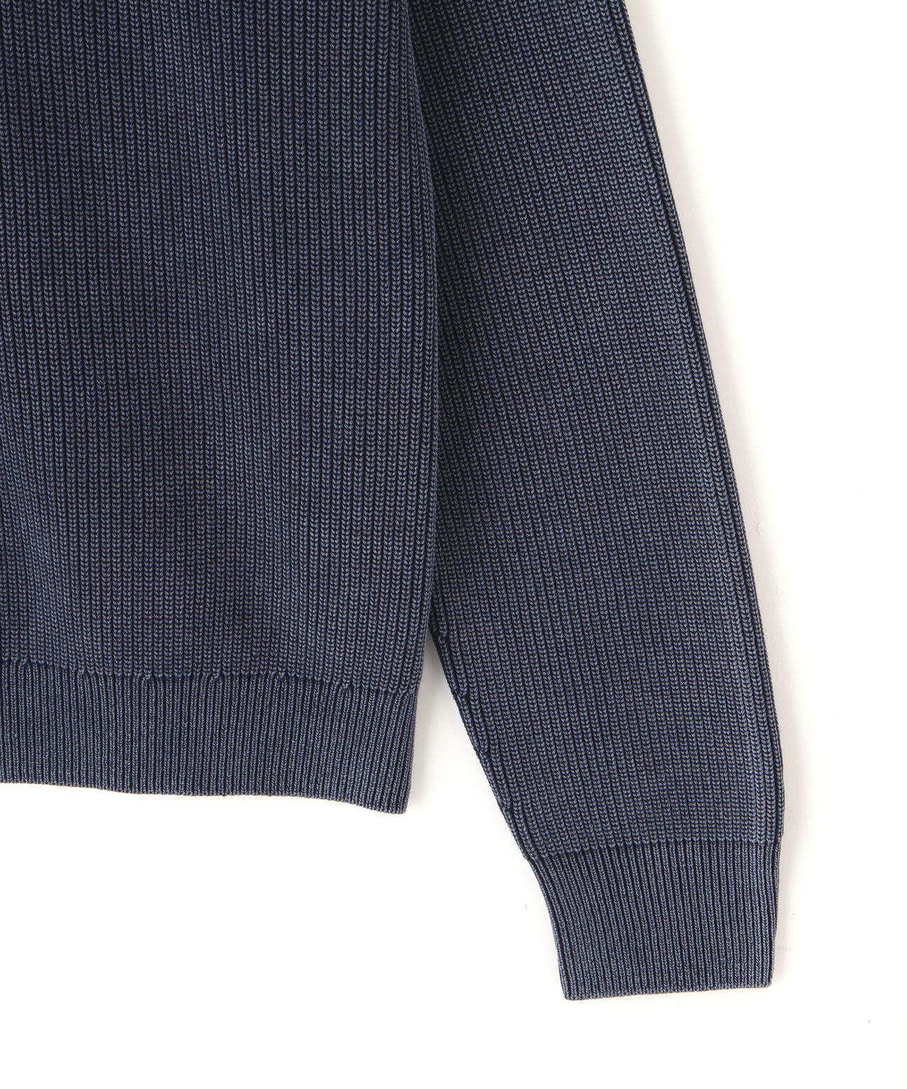 YLEVE / FADED STONEWASH KNIT ZIP PULLOVER