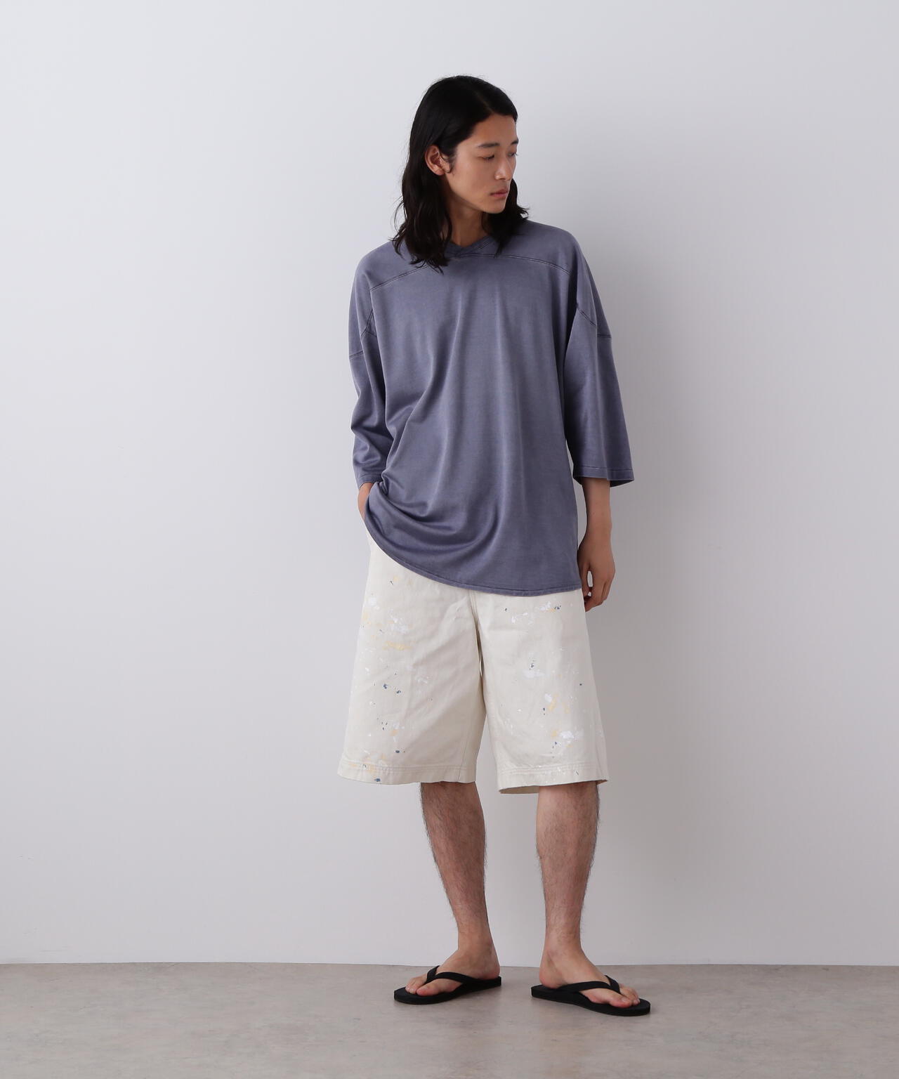 YLEVE / COTTON RAYON PIGMENT DYE HOCKEY PULLOVER