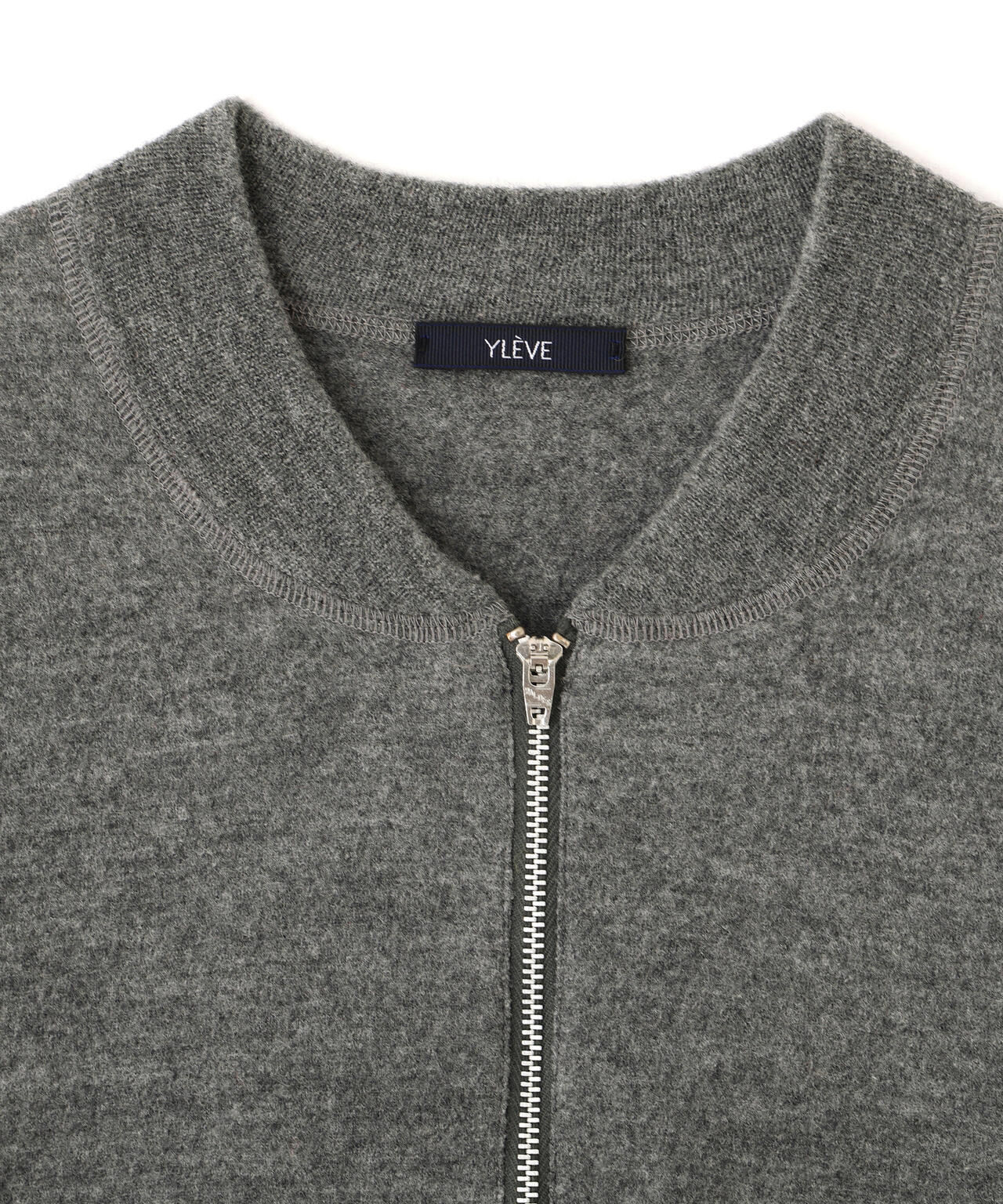 YLEVE / ULTRAFINE MERINO MILLED WOOL KNIT HALF-ZIP PULLOVER