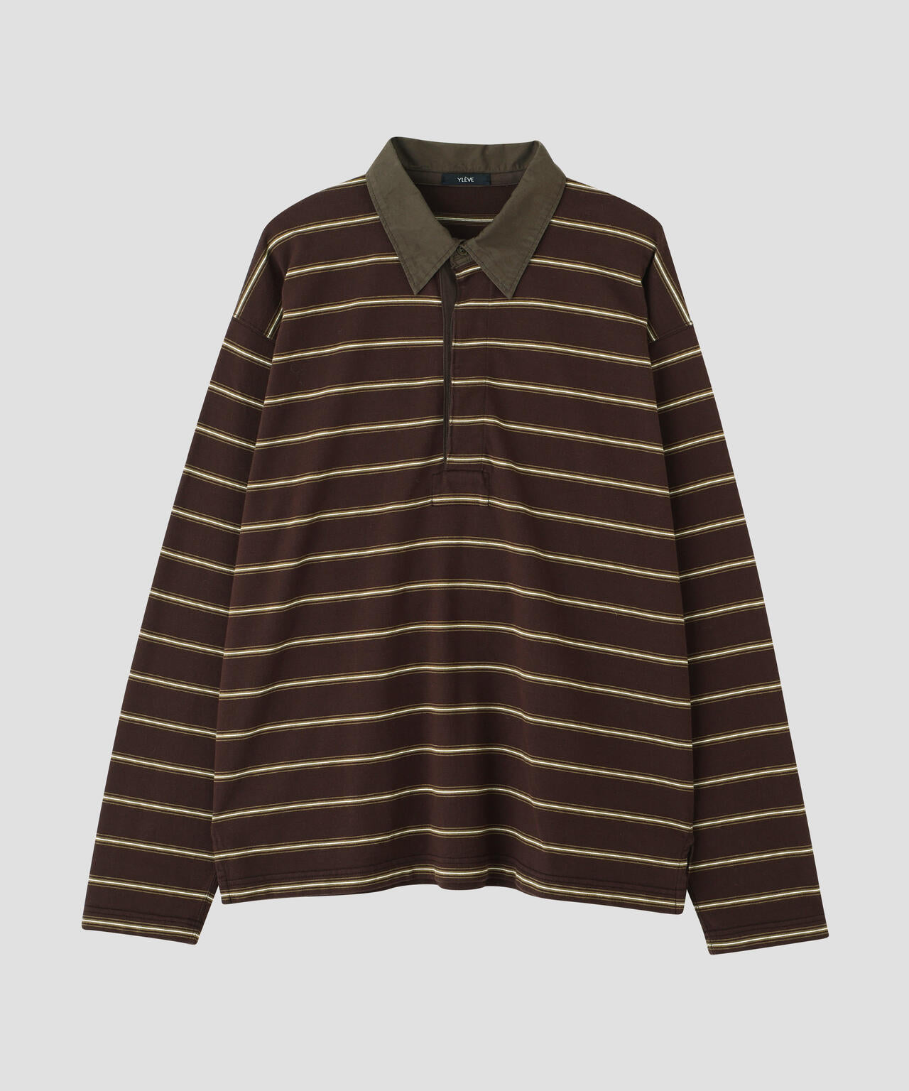YLEVE / HEAVYWEIGHT SOFT JERSEY BORDER RUGGER SHIRT