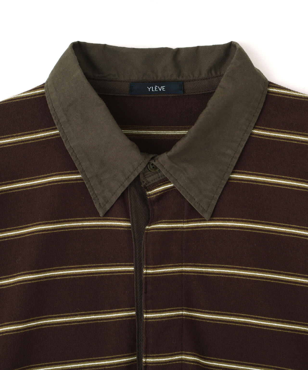 YLEVE / HEAVYWEIGHT SOFT JERSEY BORDER RUGGER SHIRT
