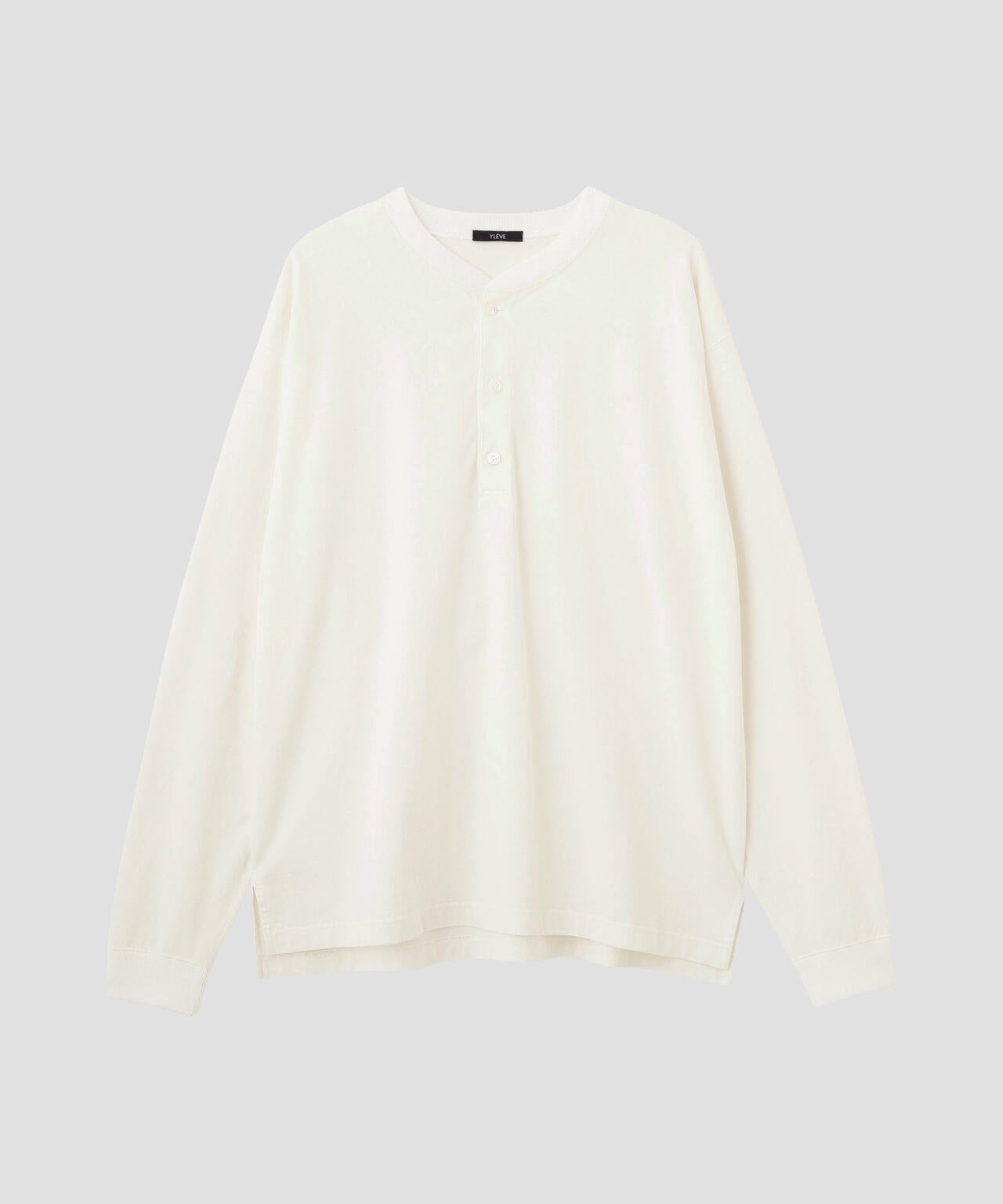 YLEVE / PIGMENT DYED COTTON HENRY NECK LONG-SLEEVE T