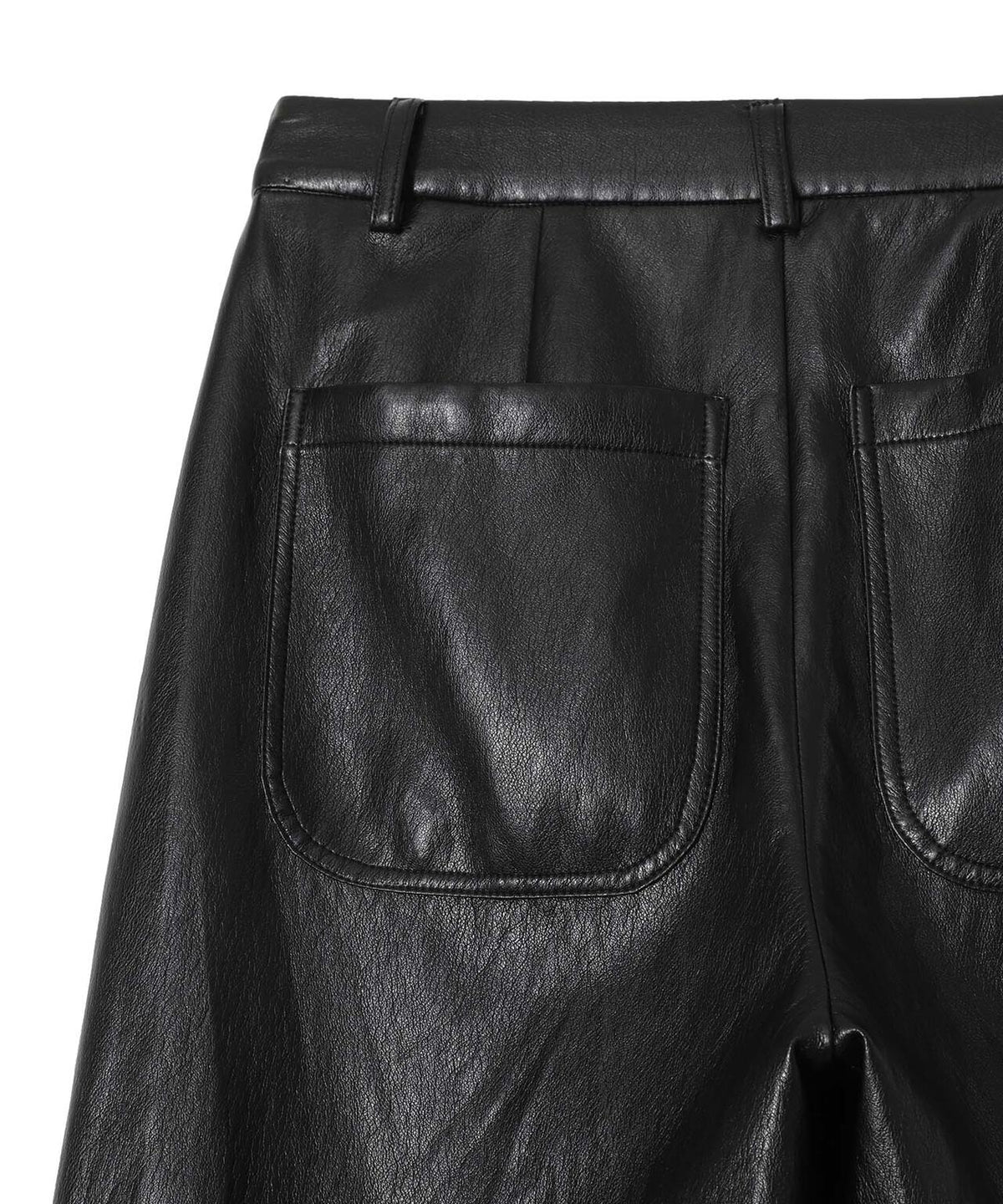 COATED WIDE TUCK PANTS