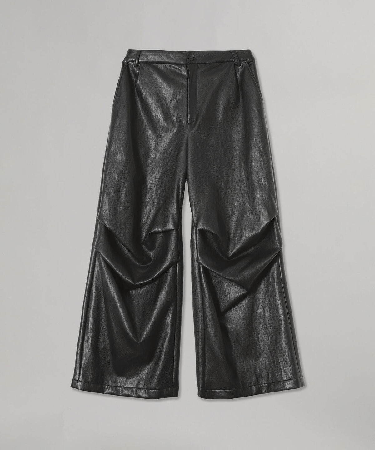 COATED WIDE TUCK PANTS