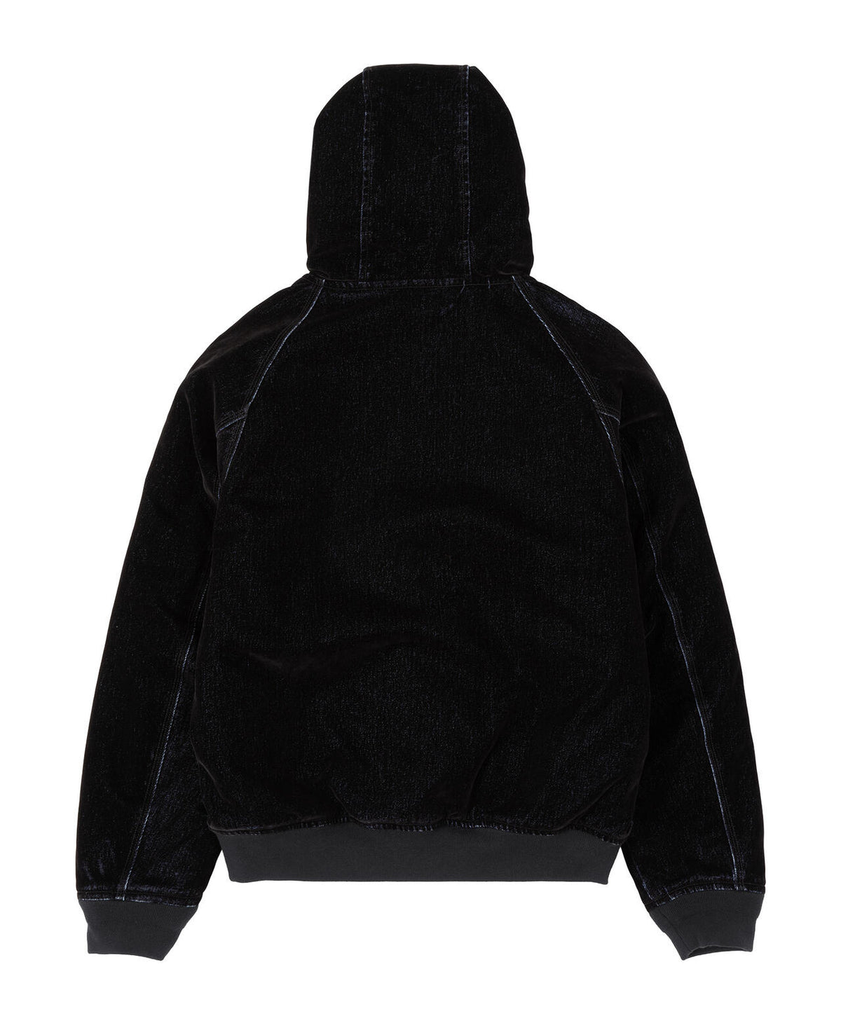 FLOCKED DENIM HOODED JACKET