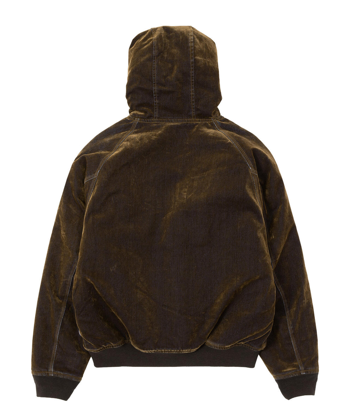 FLOCKED DENIM HOODED JACKET