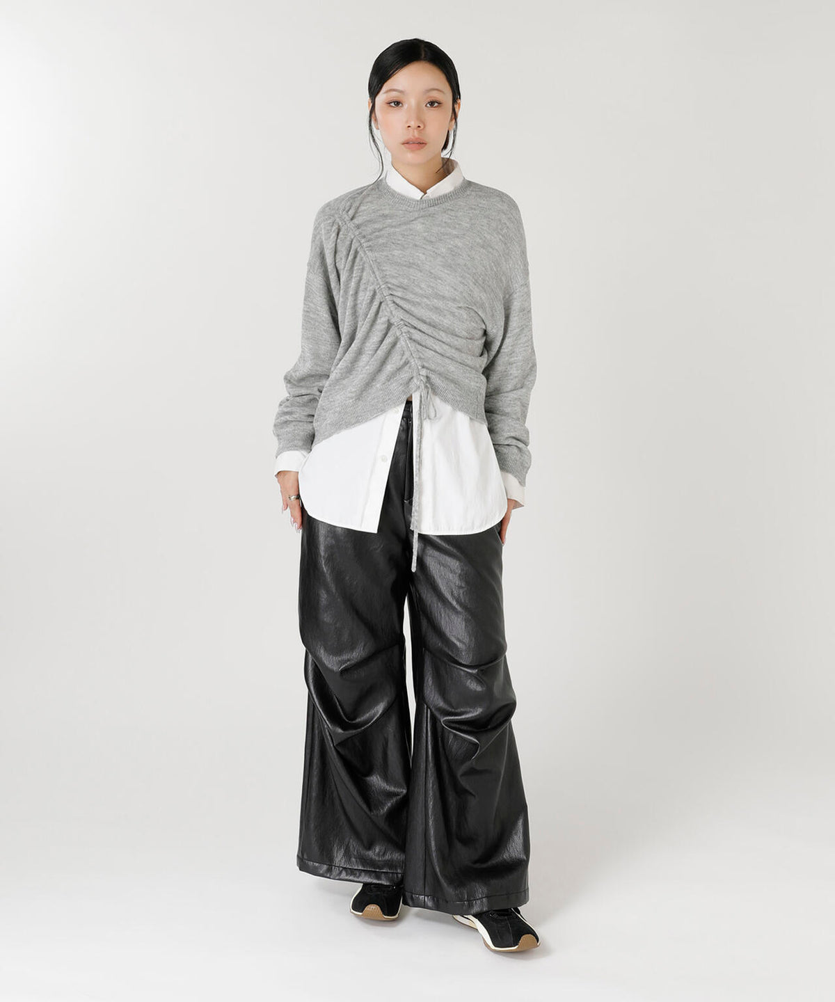 DRAWSTRING KNIT TOP