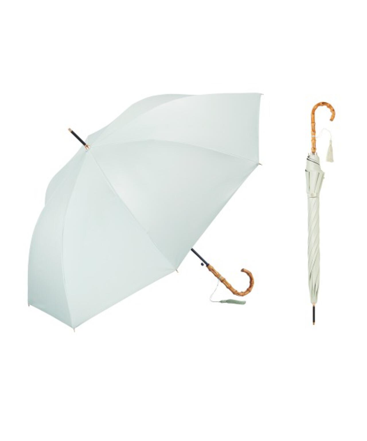 サンシェイドロング竹手元 55cm 晴雨兼用傘 日傘 雨傘