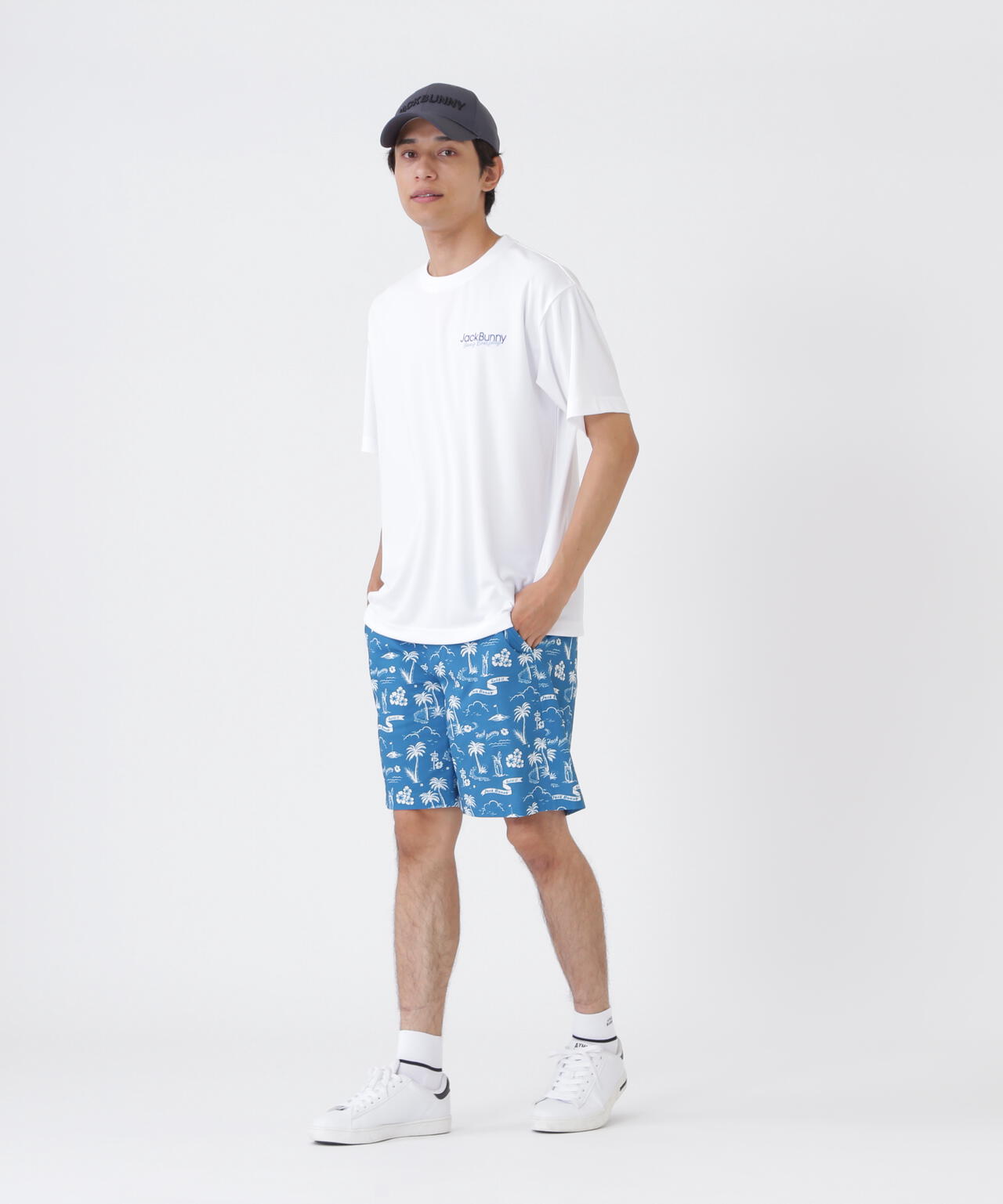 PEバックメッシュプリントTシャツ