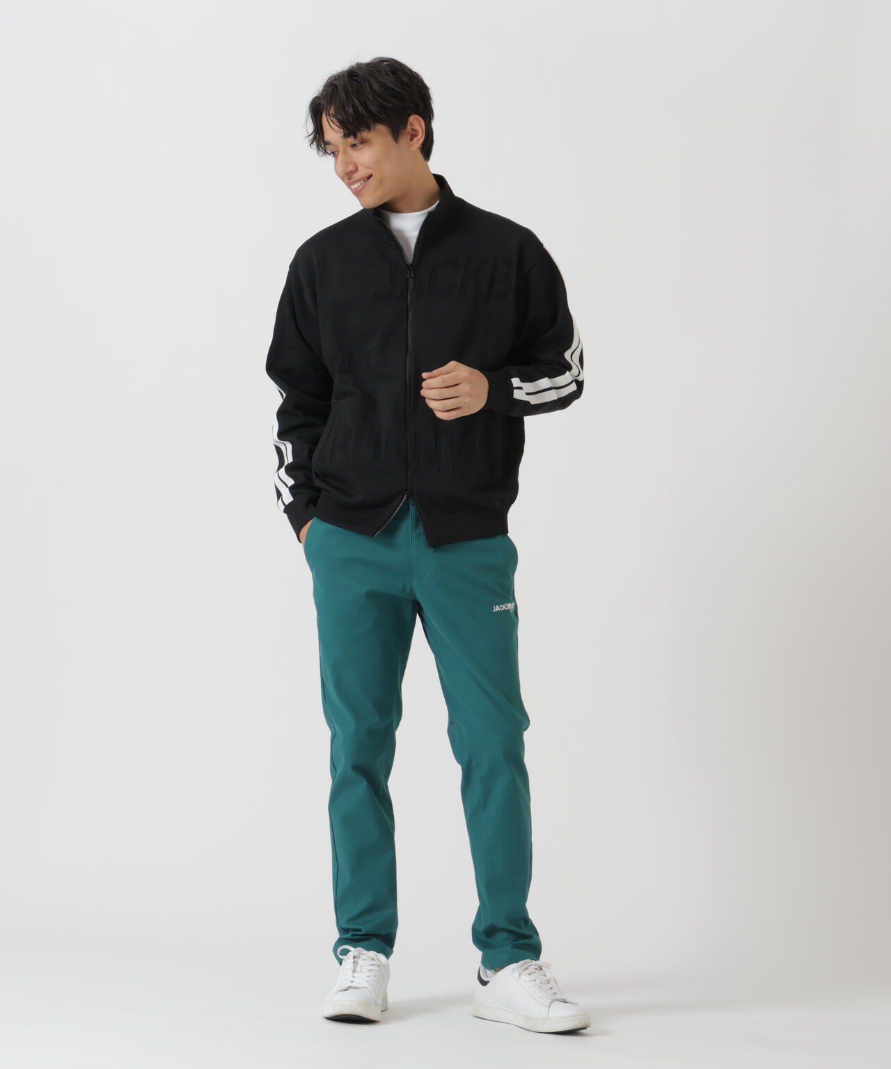 PEロゴカノコフルジップニットブルゾン