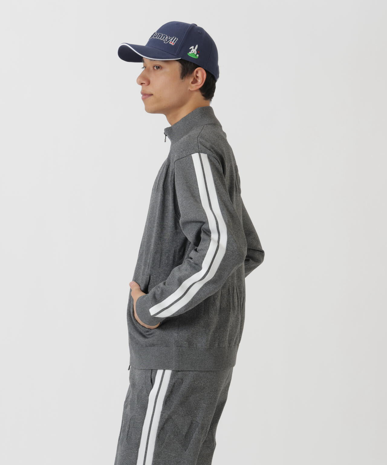 PEロゴカノコフルジップニットブルゾン