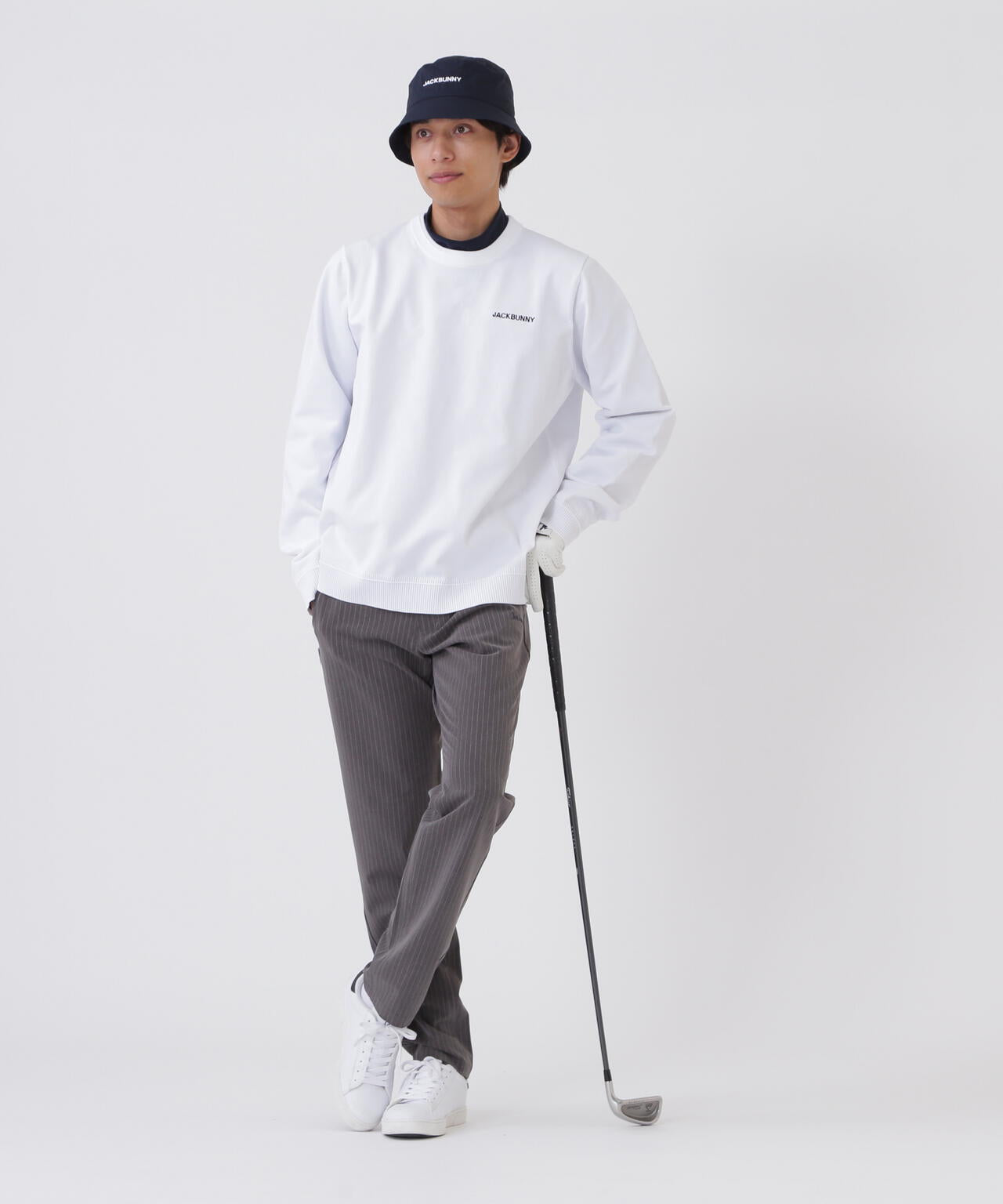 イージーケアファンクション切り替えクルーネックニットプルオーバー (MENS)