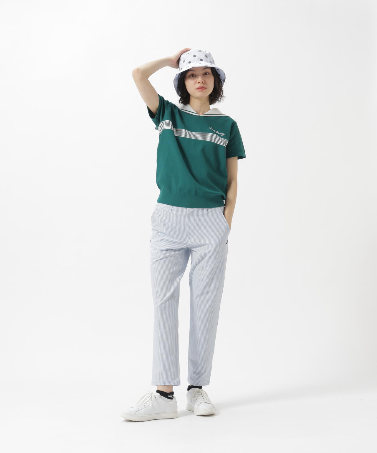吸水速乾ストライプロングパンツ