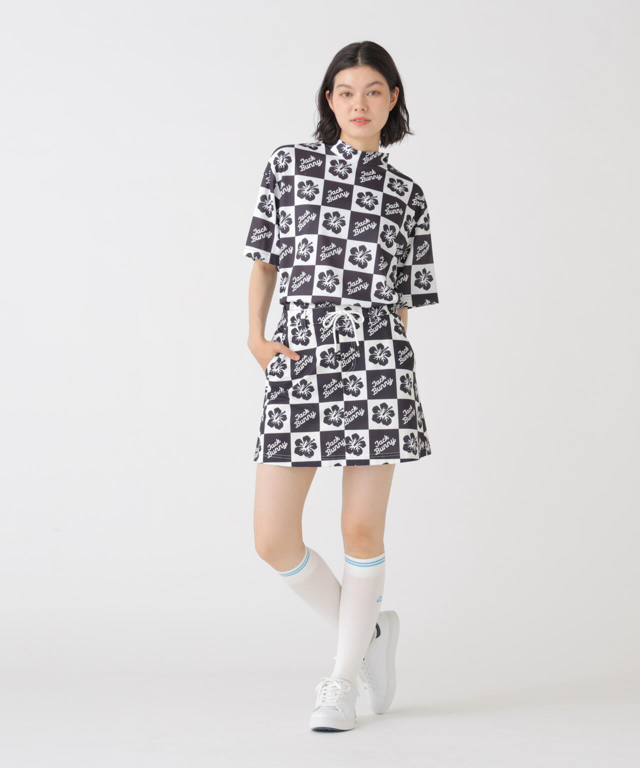 ハイビスカスプリントPEメッシュスカート
