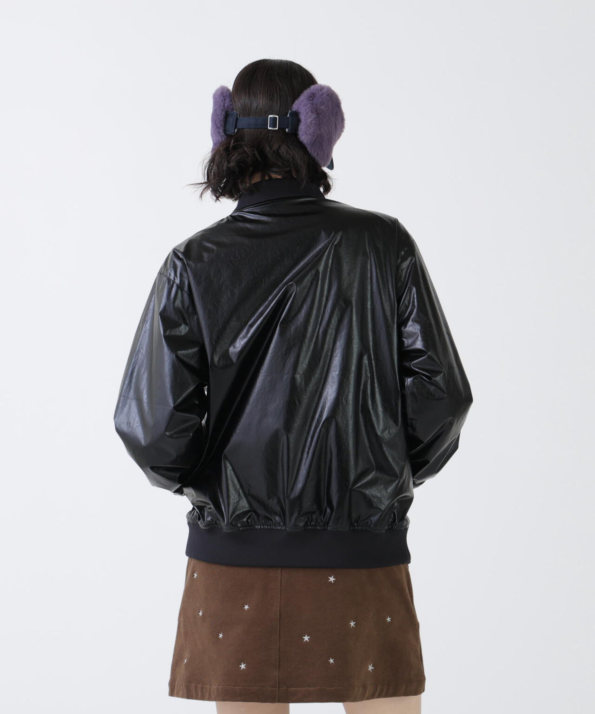 シャイニーロゴタフタジップブルゾン (WOMENS)