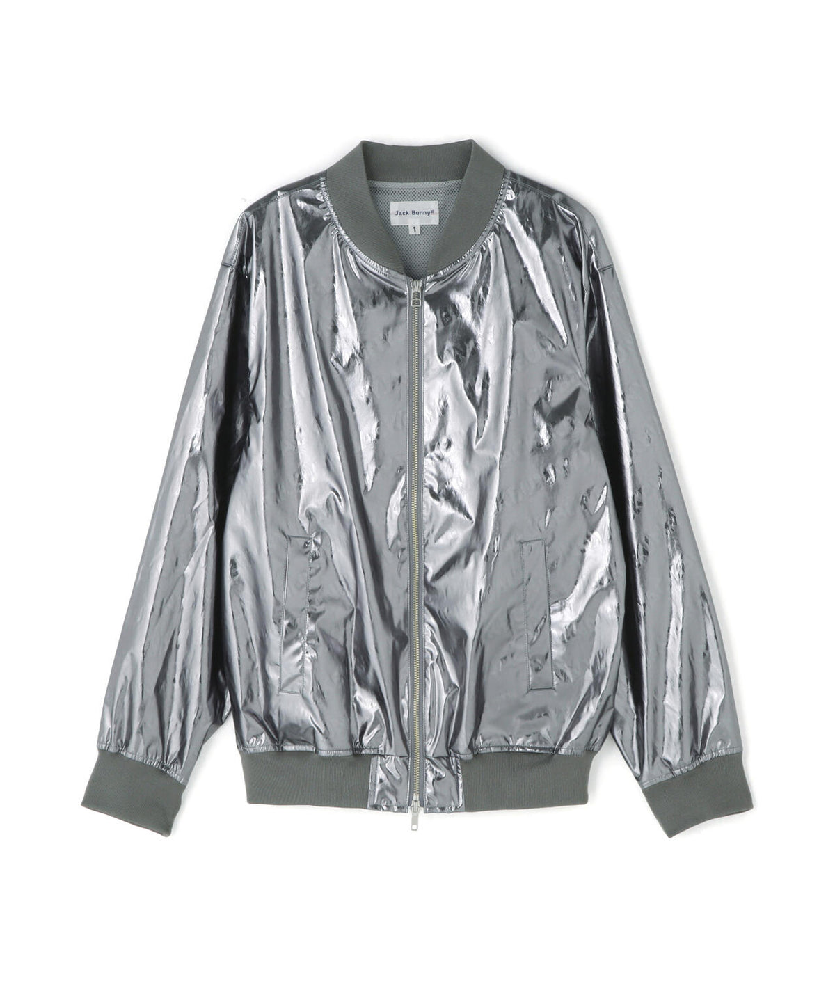 シャイニーロゴタフタジップブルゾン (WOMENS)