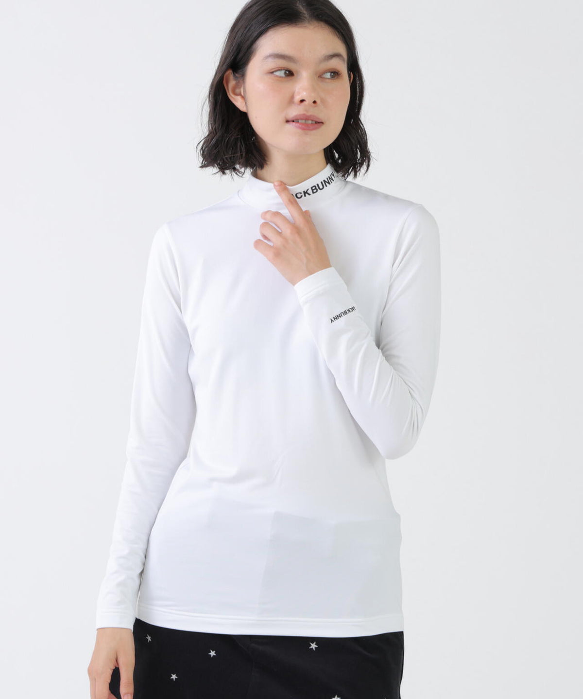 ソフトタッチ起毛長袖モックネックインナー (WOMENS)