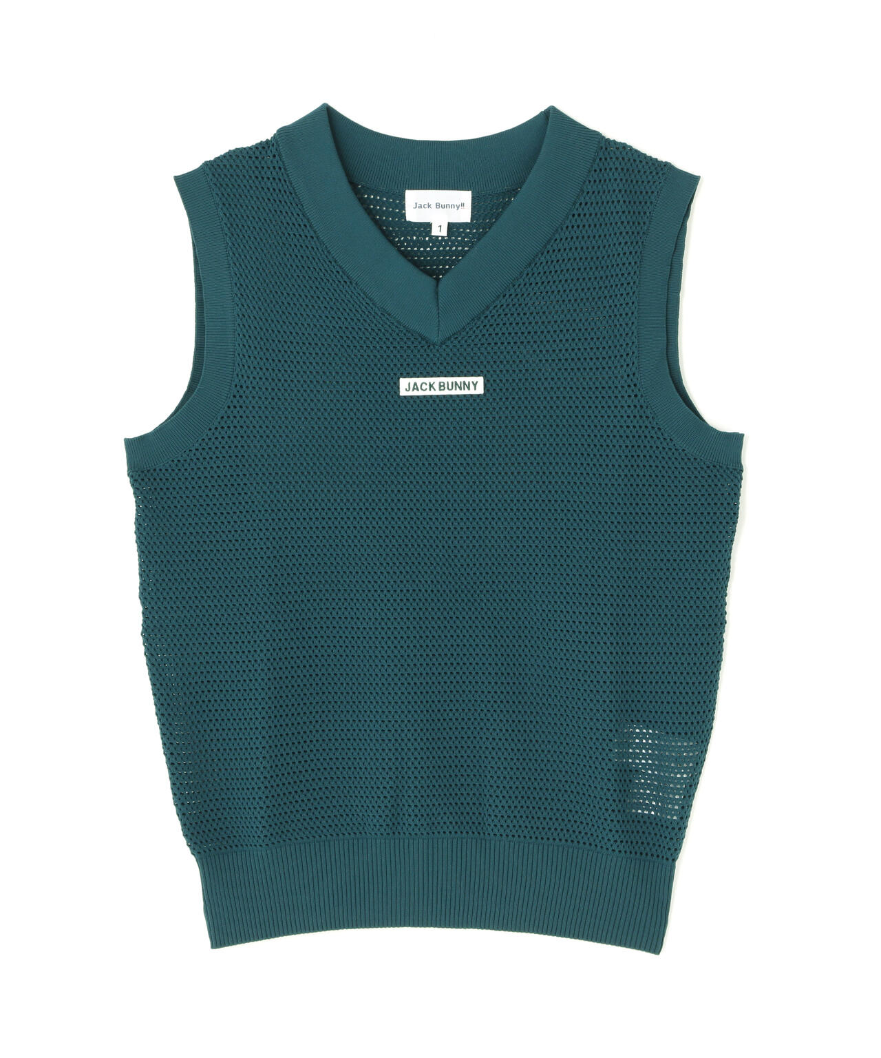 イージーケアキューブメッシュVネックニットベスト (WOMENS)
