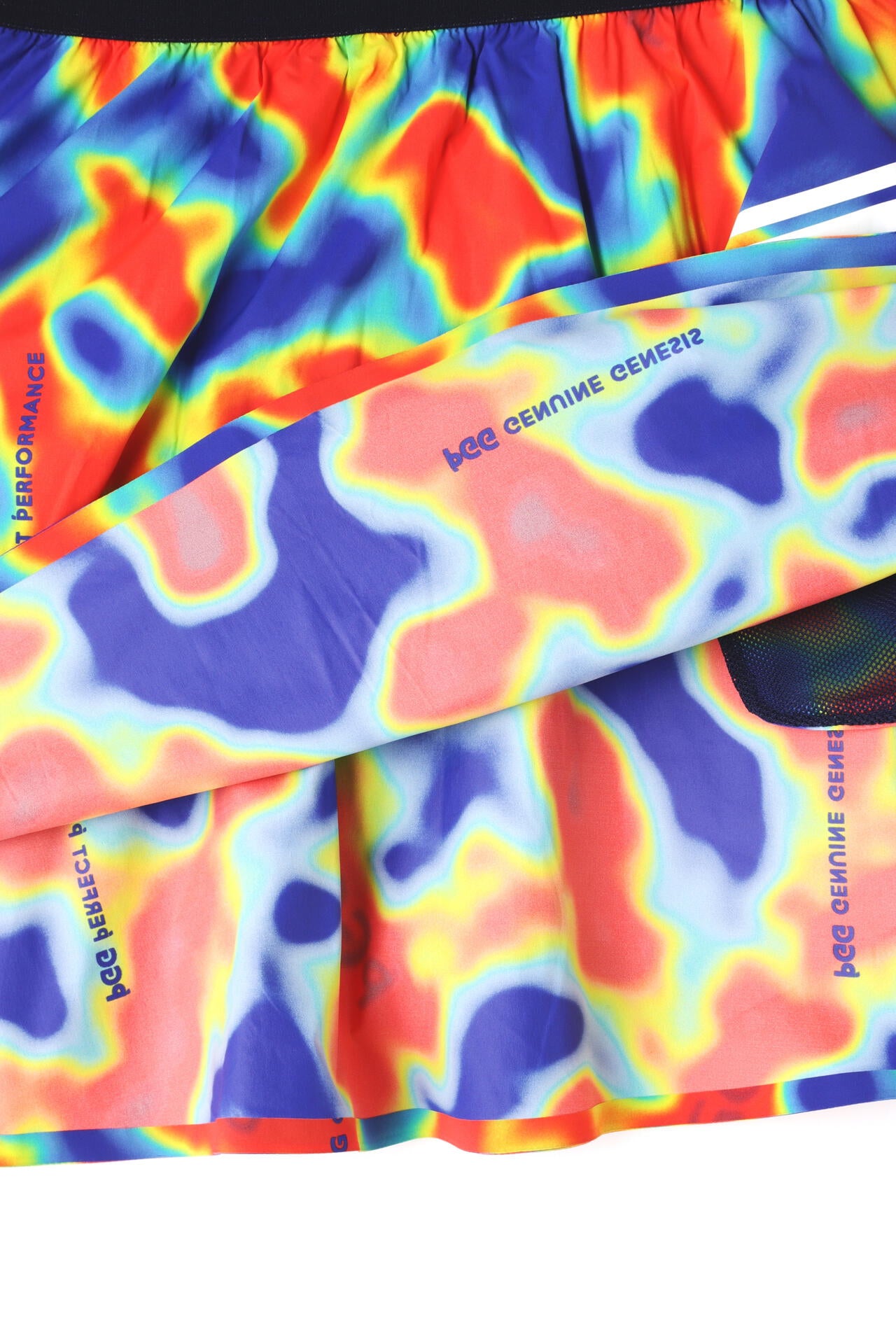 【PGG】【GSIX】ナイロンストレッチタフタ表シレー ティアードミニスカート ＜サーモグラフィ柄＞ (LADIES)