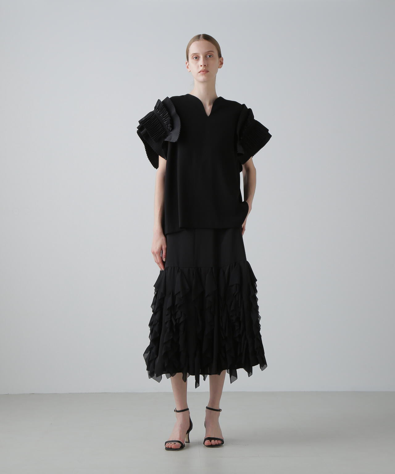 ＜BLACK LABEL＞シルキーツイルスカート