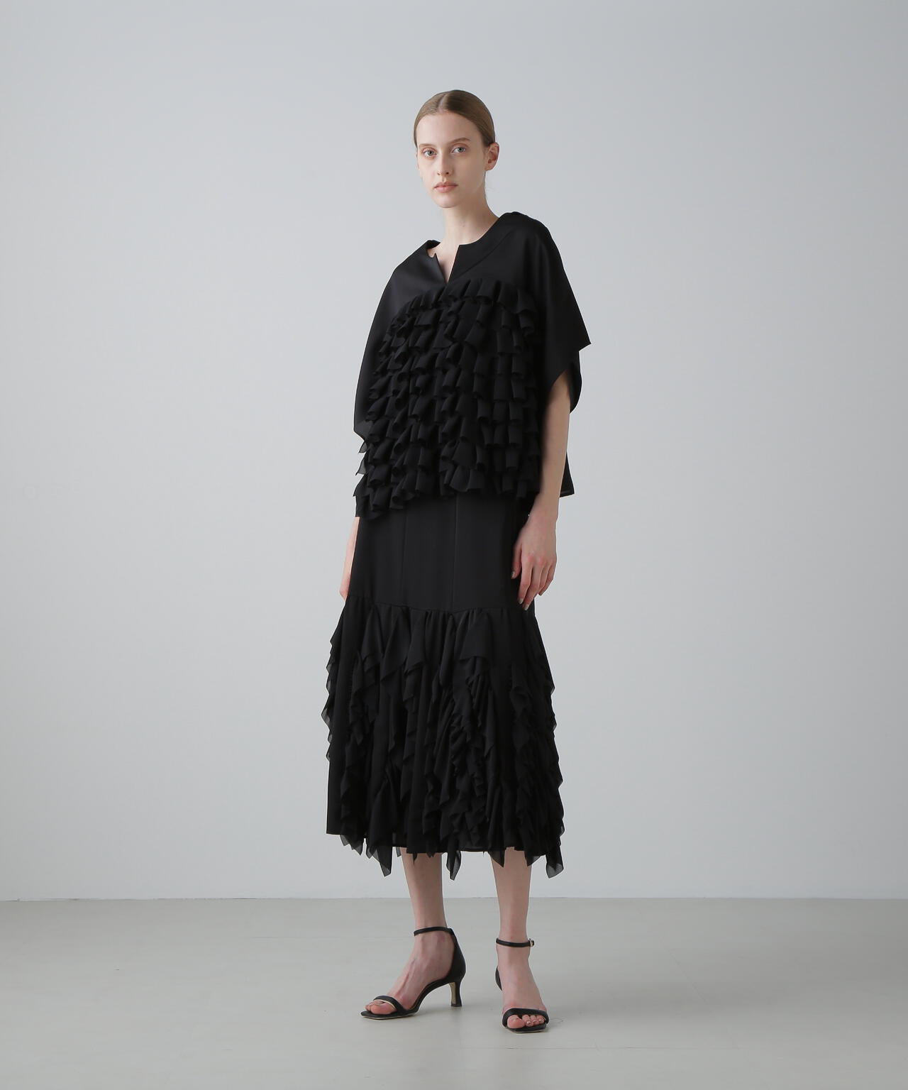 ＜BLACK LABEL＞シルキーツイルスカート
