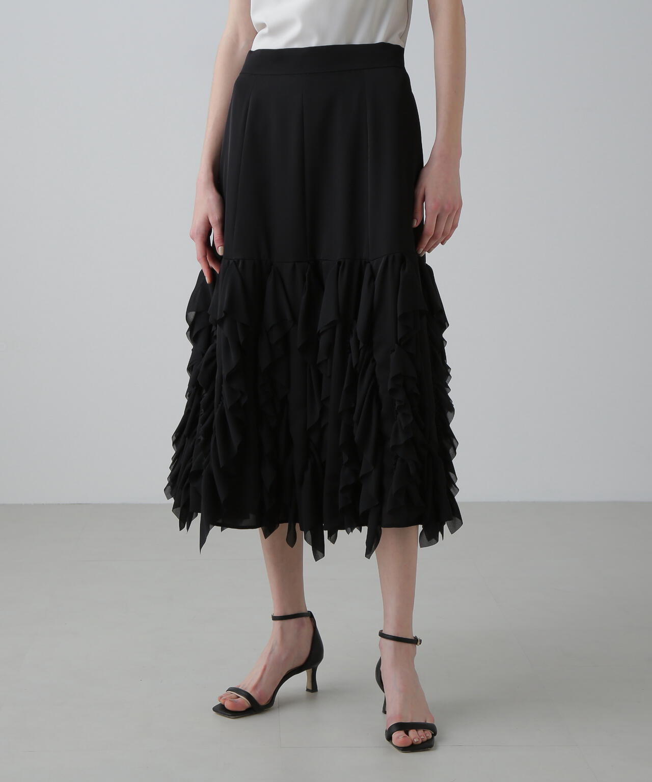 ＜BLACK LABEL＞シルキーツイルスカート