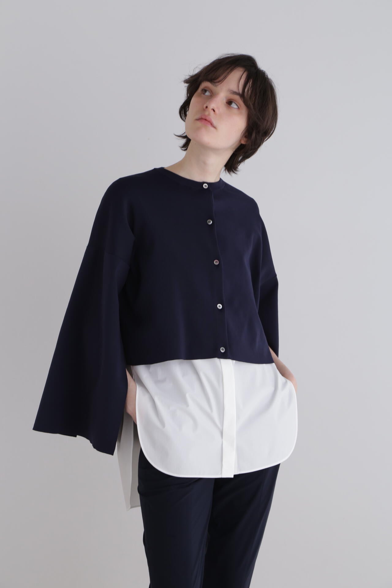 ライトテックスリットスリーブカーデ