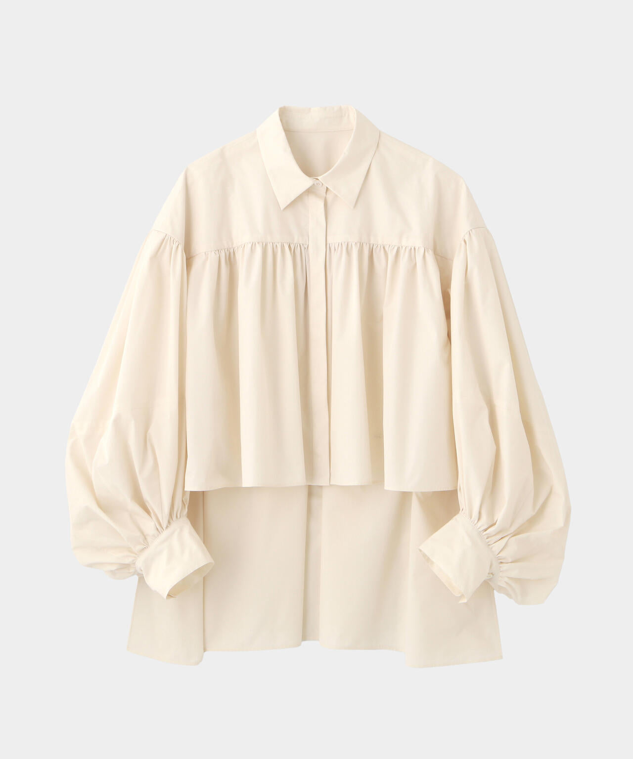 クリスピータフタギャザーブラウス