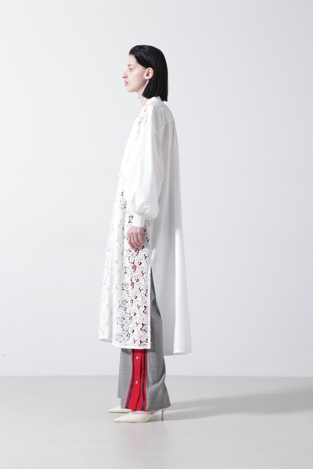 Lace Combi Shirt Dress
