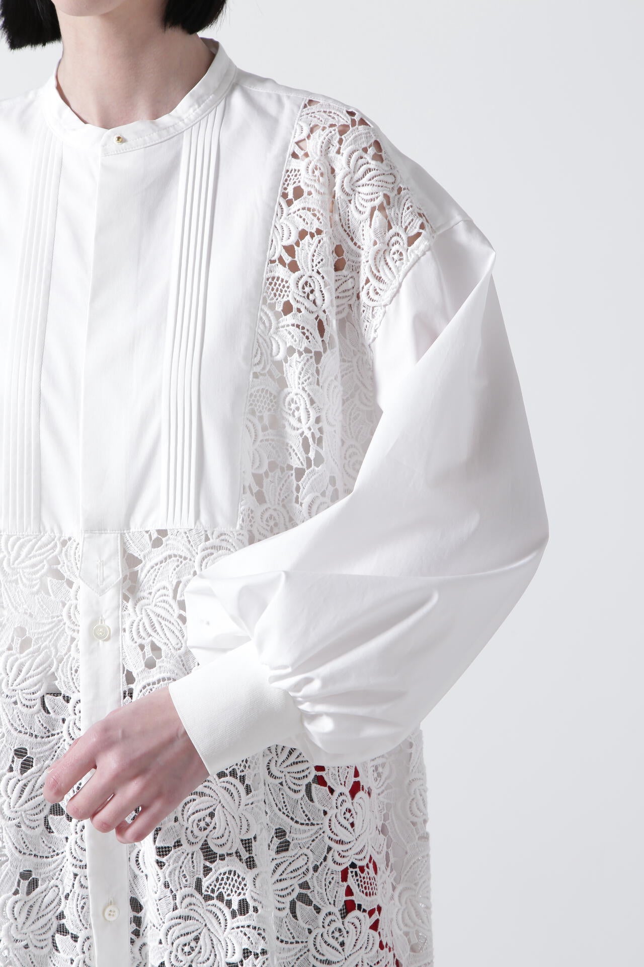 Lace Combi Shirt Dress