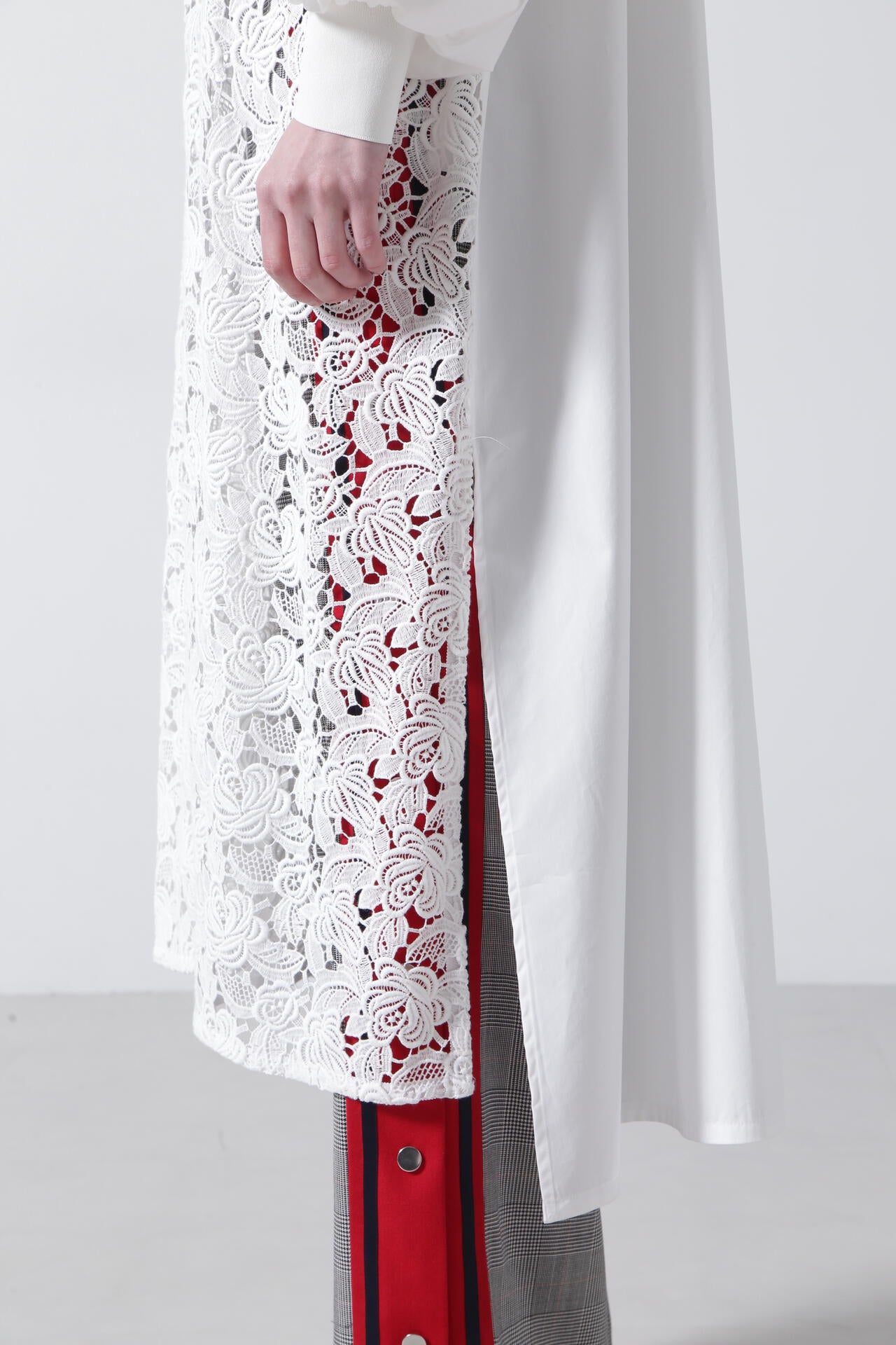 Lace Combi Shirt Dress