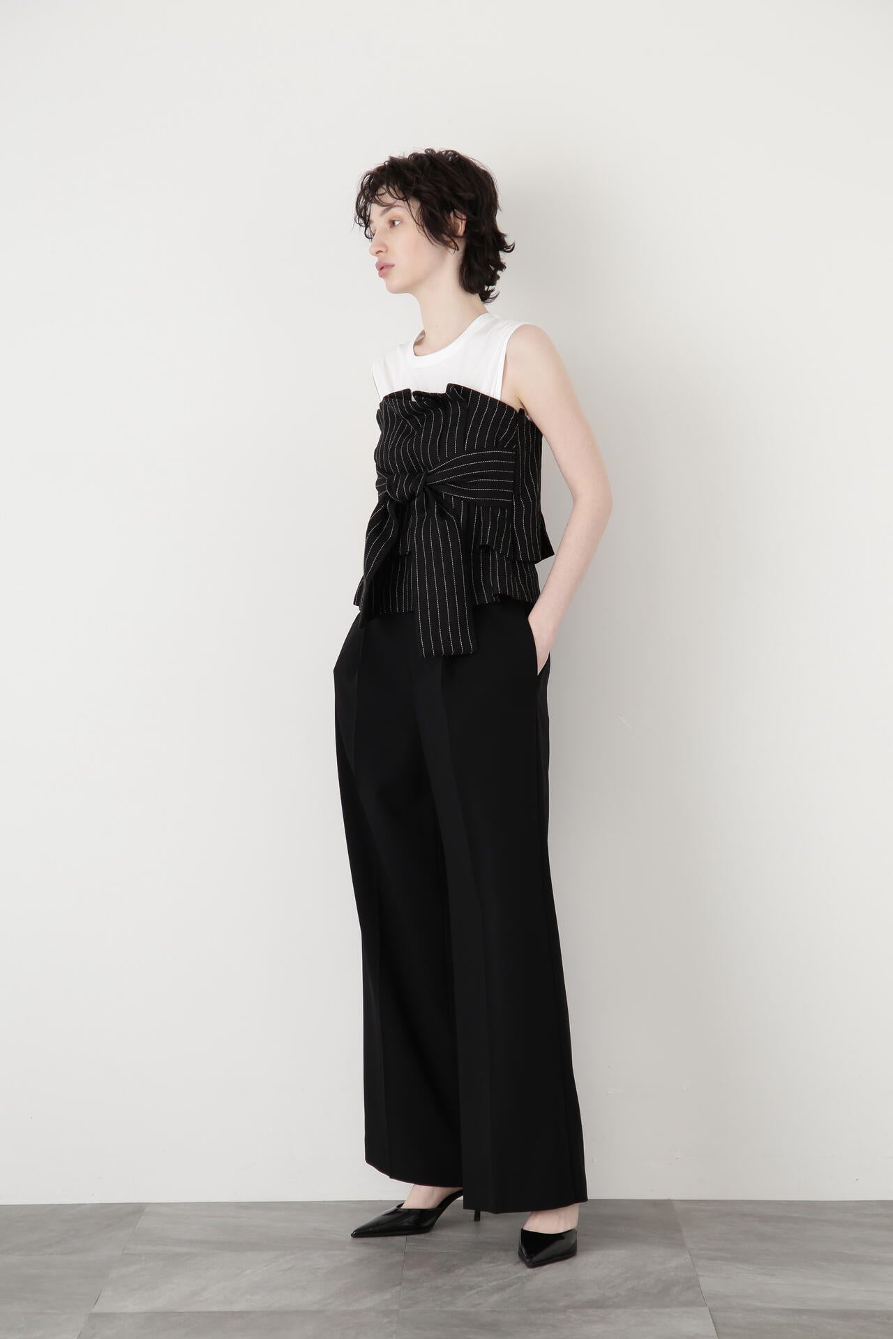 Yarn Dyed Side Zip Bustier