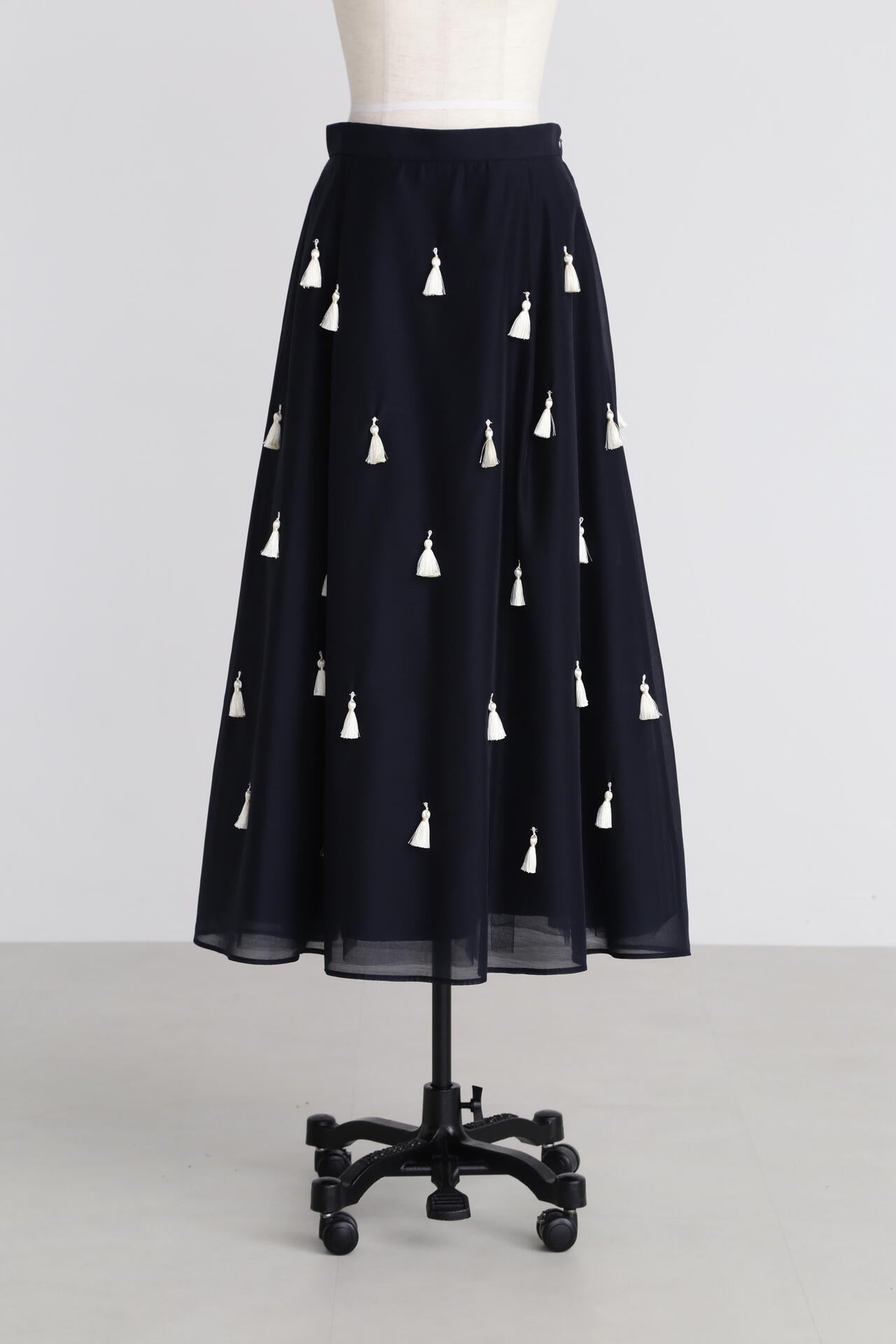 Sheer Organdy Tassel Skirt