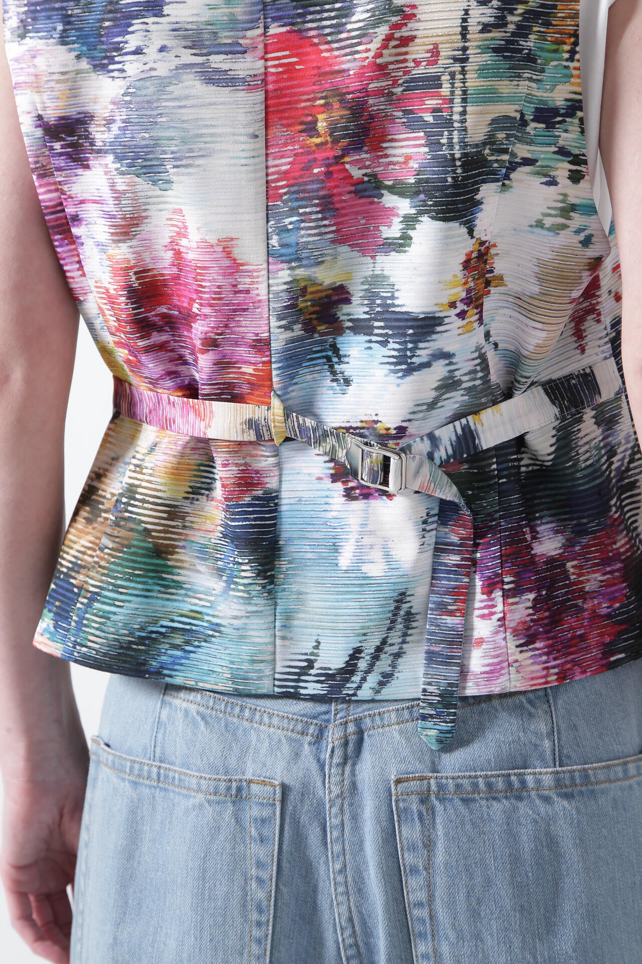【TV着用】Printed Narrow ilhouette Gilet